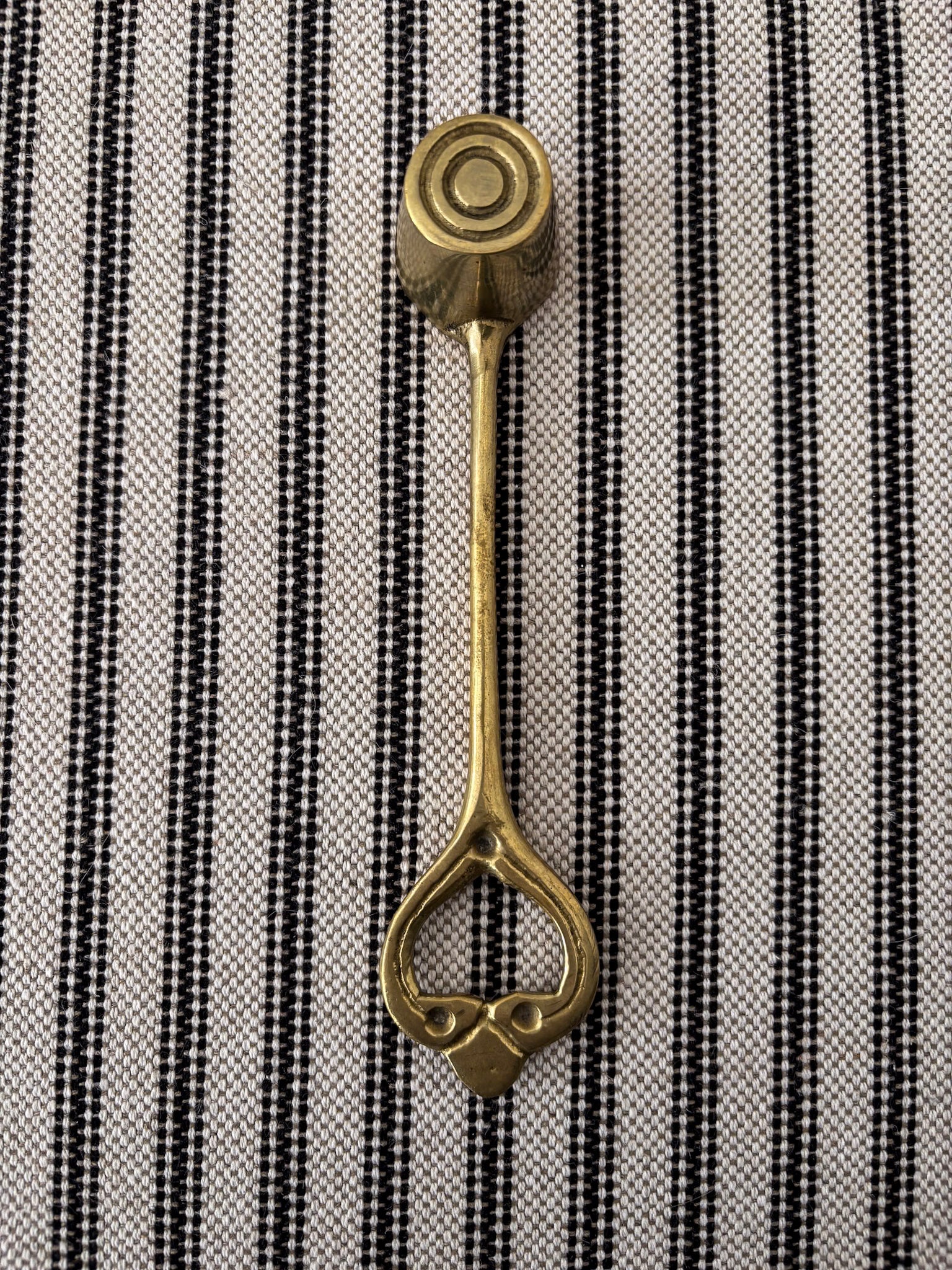 Brass Candle Snuffer with Sculpted Ring Handle - Image 5