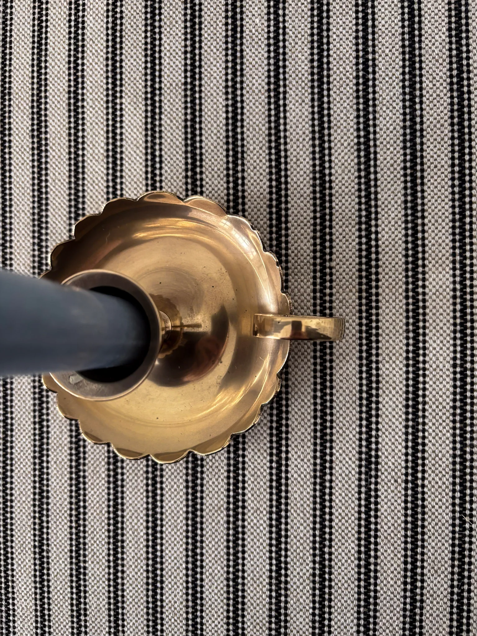 Brass Chamberstick Scalloped Candle Holder - Image 3