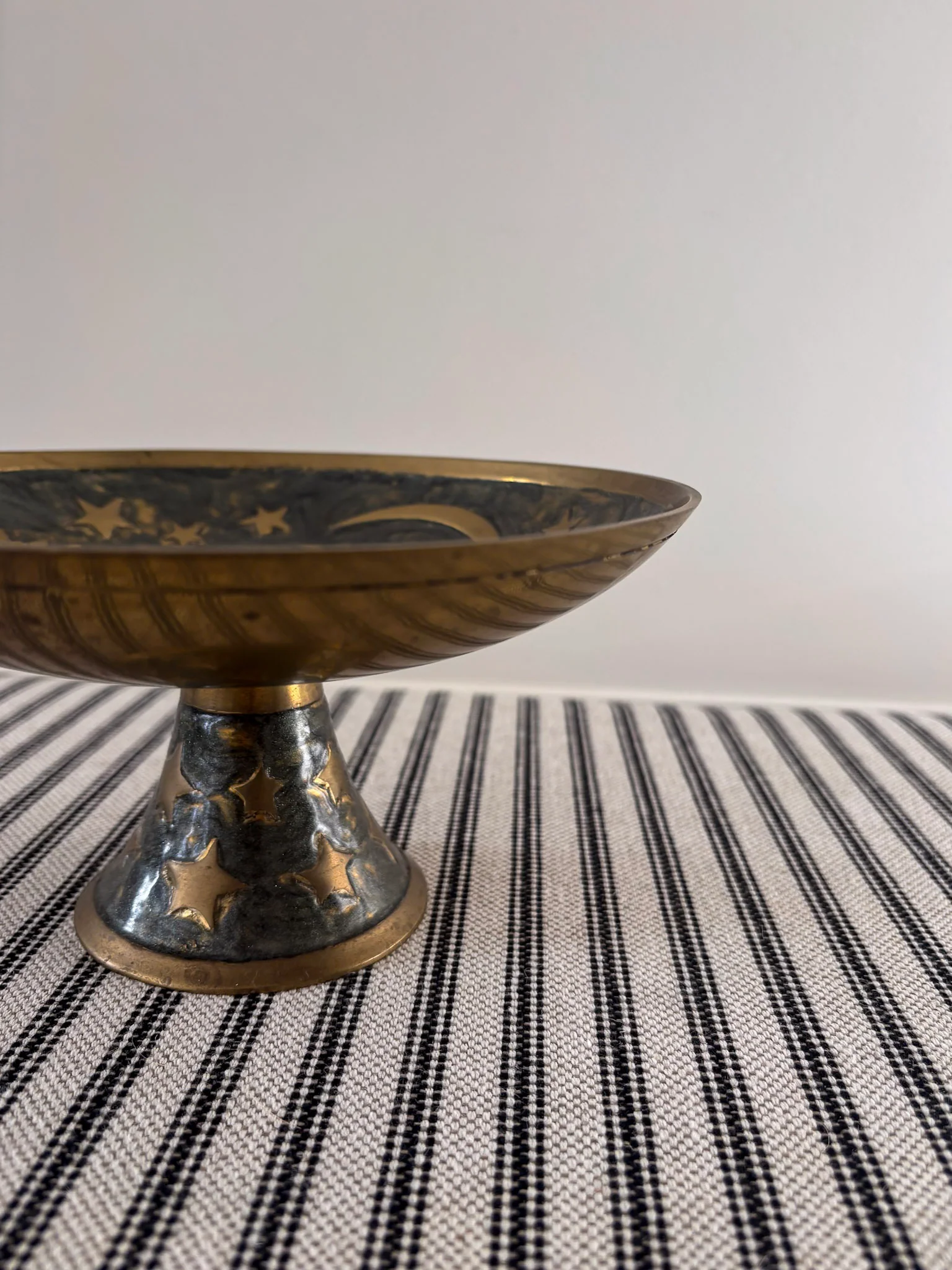 Brass Pedestal Dish – Celestial Enamel - Image 7