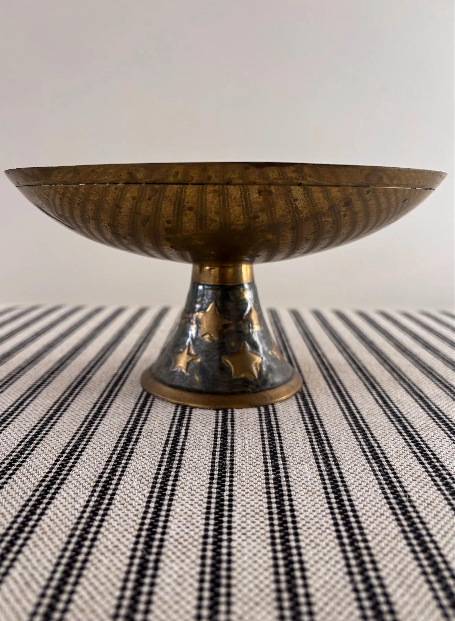 Brass Pedestal Dish – Celestial Enamel - Image 8