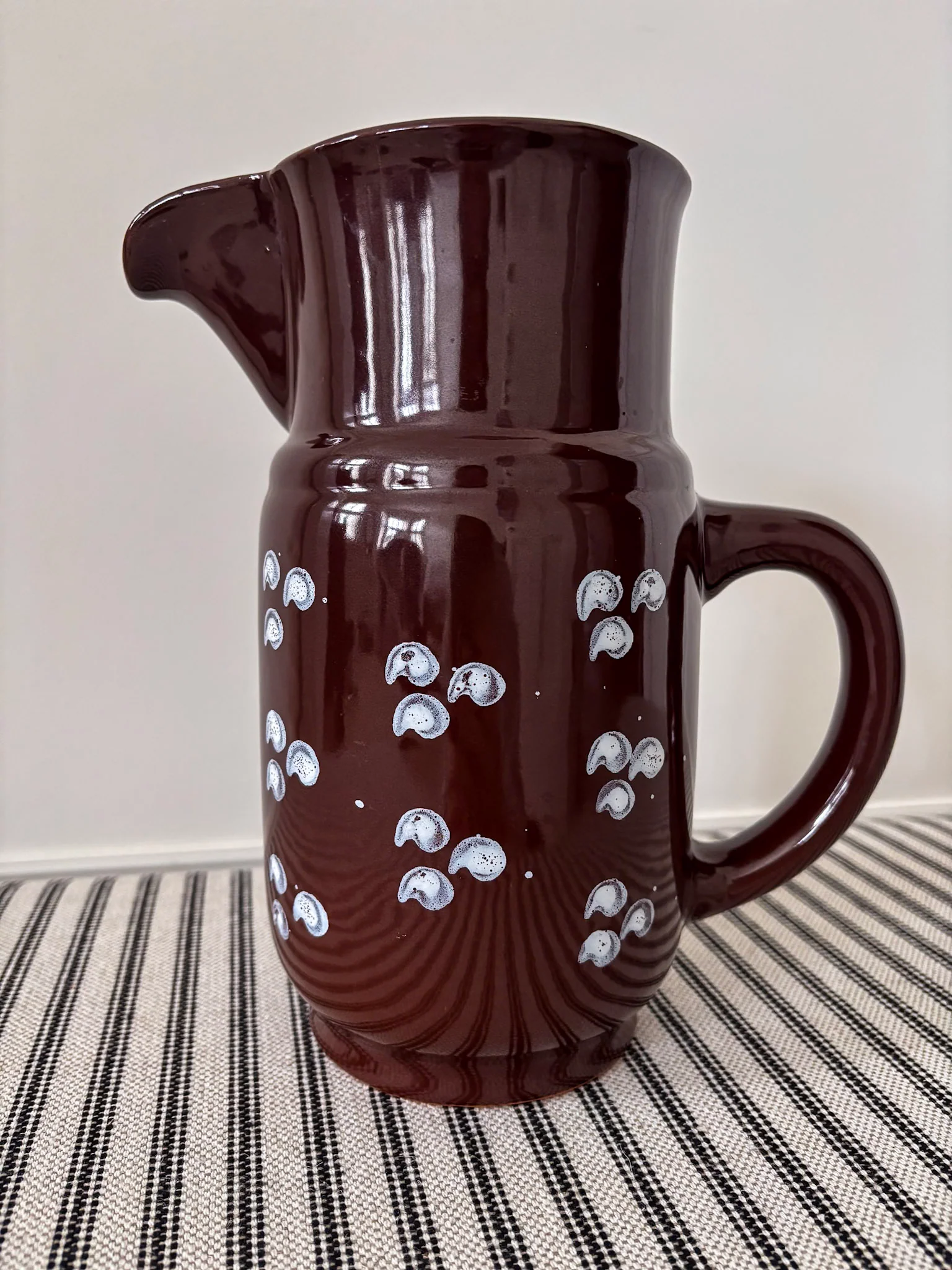 Brown Glazed Ceramic Jug Vase - Image 3