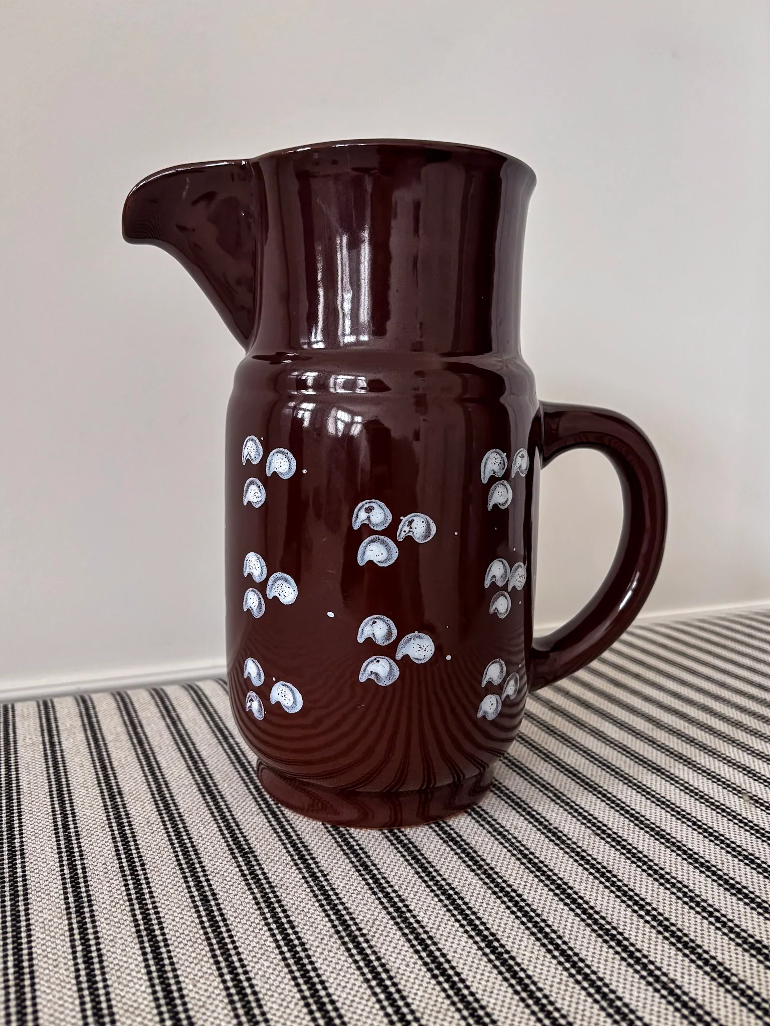 Brown Glazed Ceramic Jug Vase - Image 4
