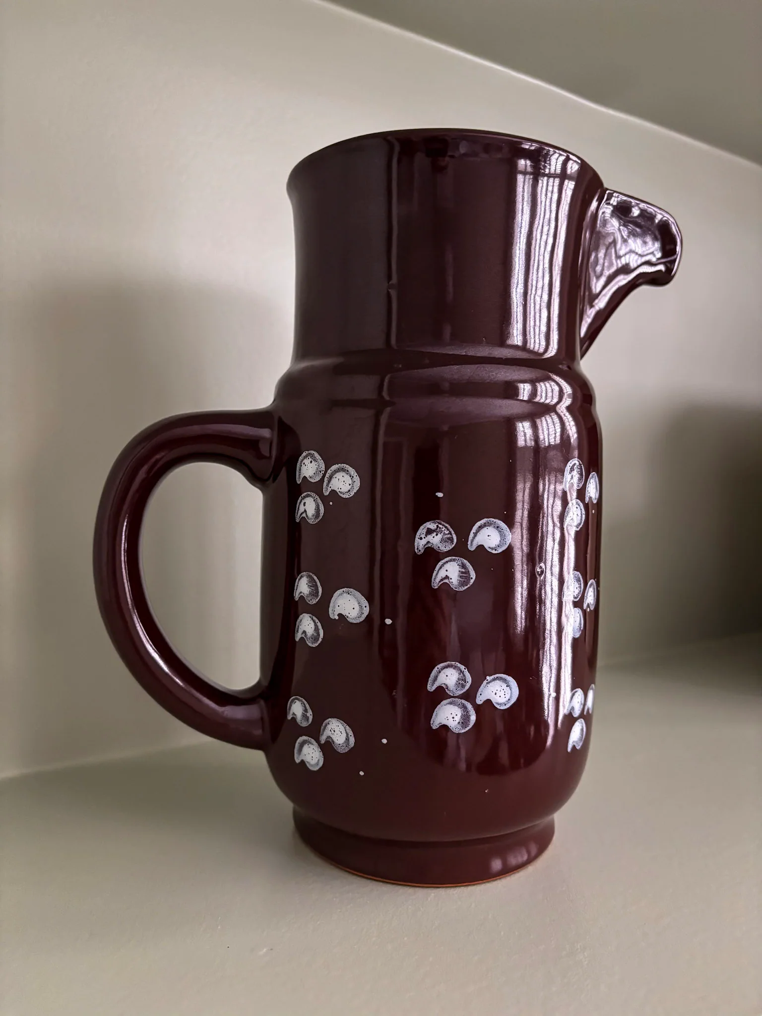 Brown Glazed Ceramic Jug Vase - Image 8