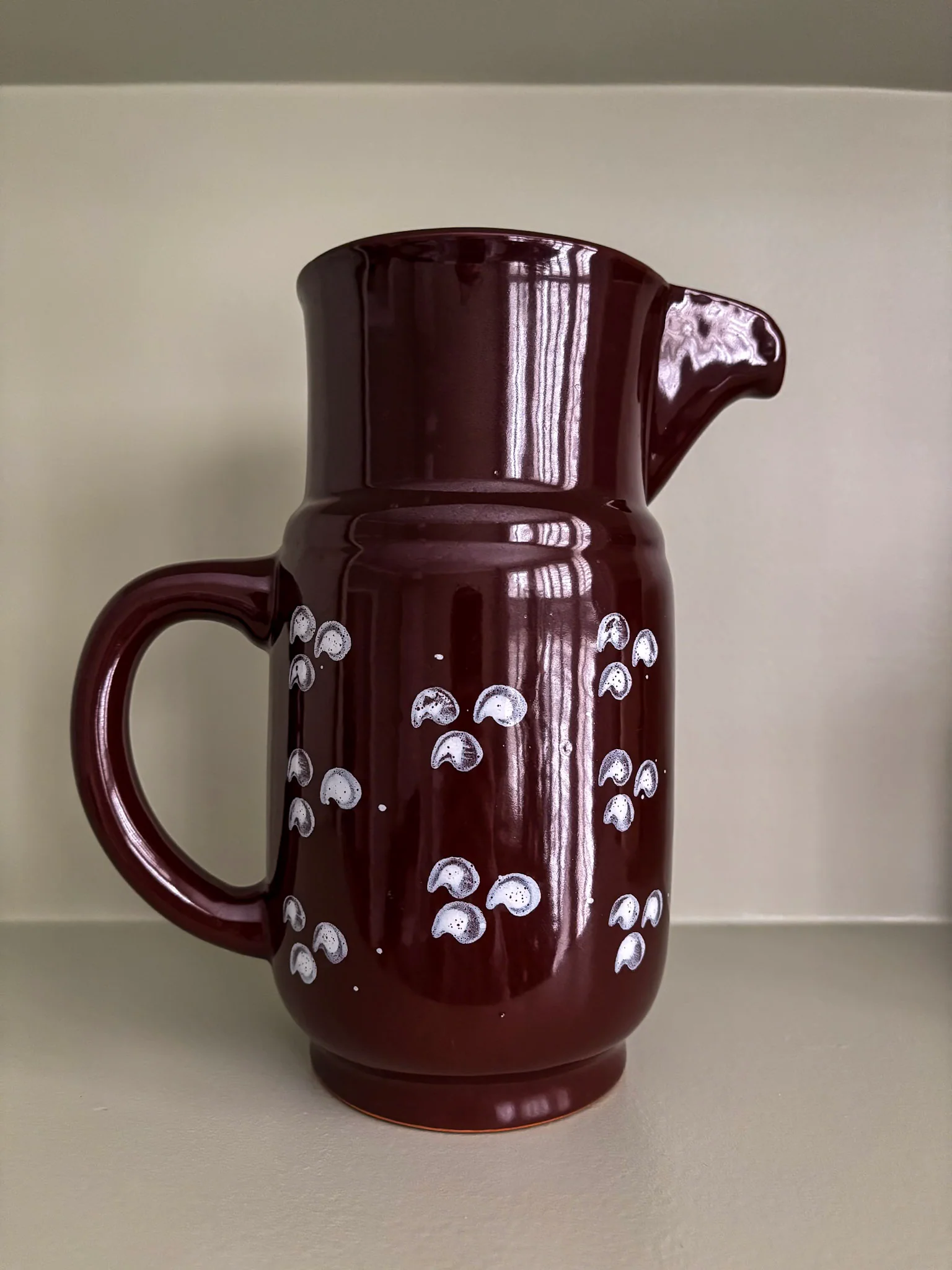 Brown Glazed Ceramic Jug Vase - Image 9