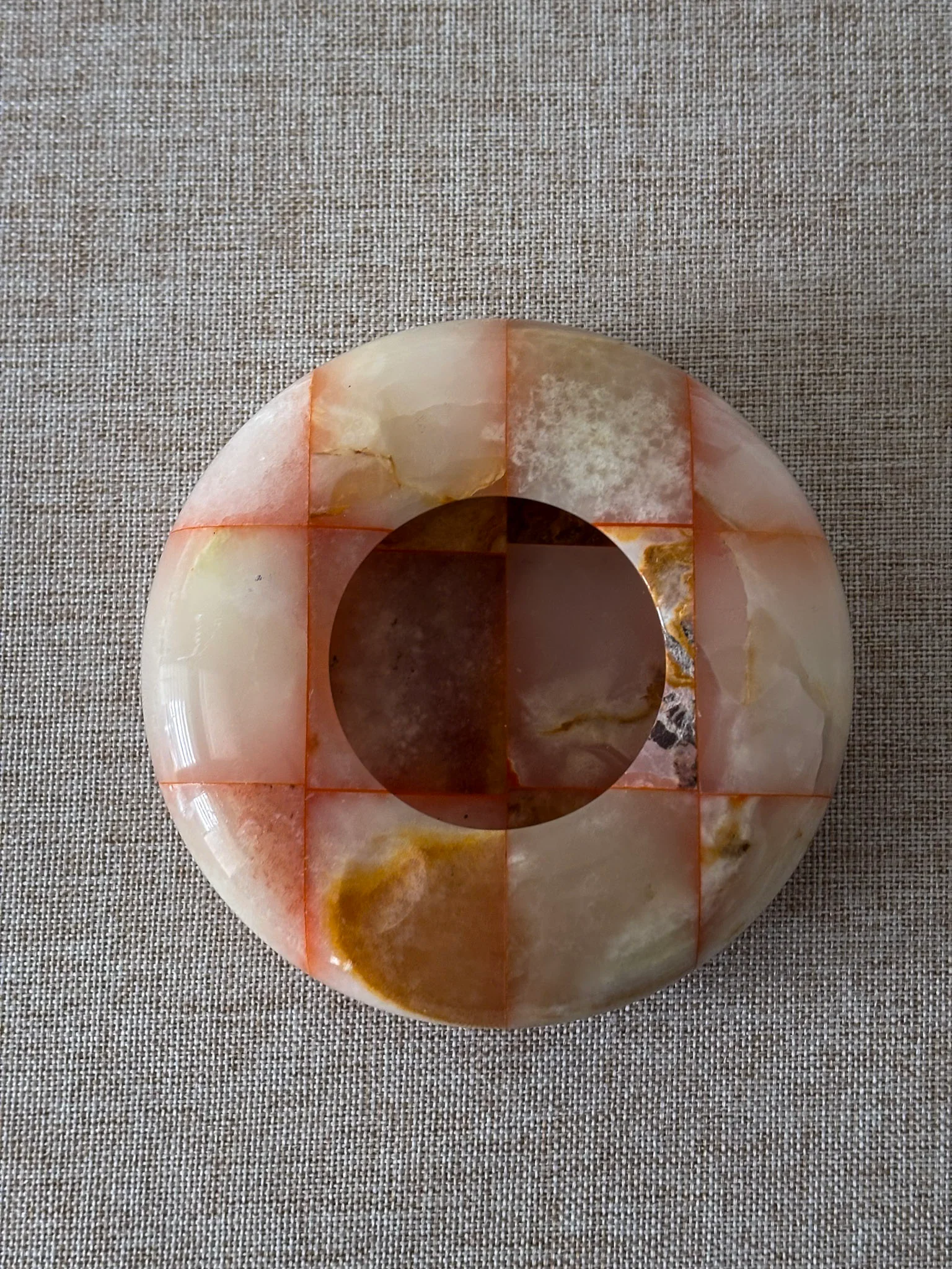 Checked Onyx Tea-Light Dish / Ashtray - Image 3
