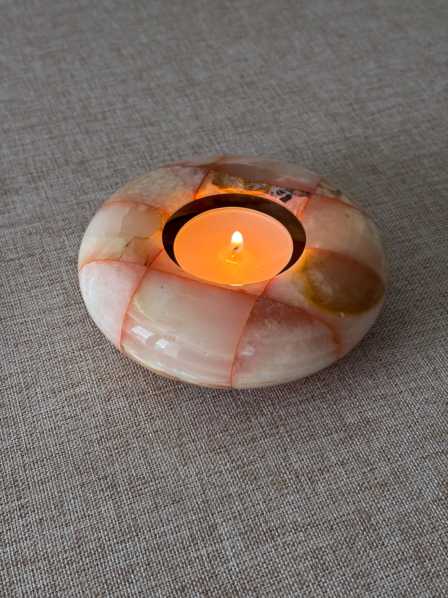 Checked Onyx Tea-Light Dish / Ashtray - Image 4
