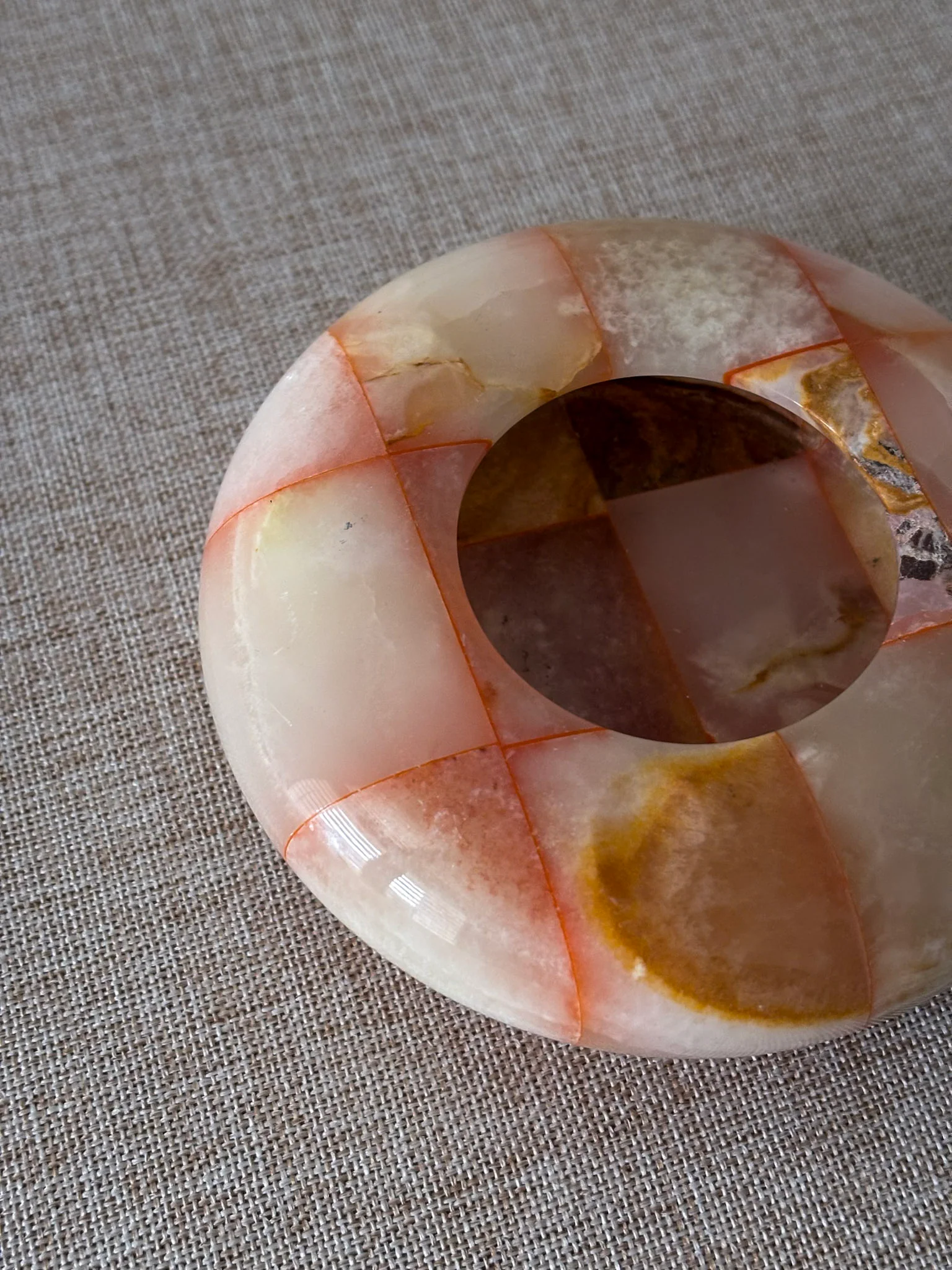 Checked Onyx Tea-Light Dish / Ashtray - Image 5