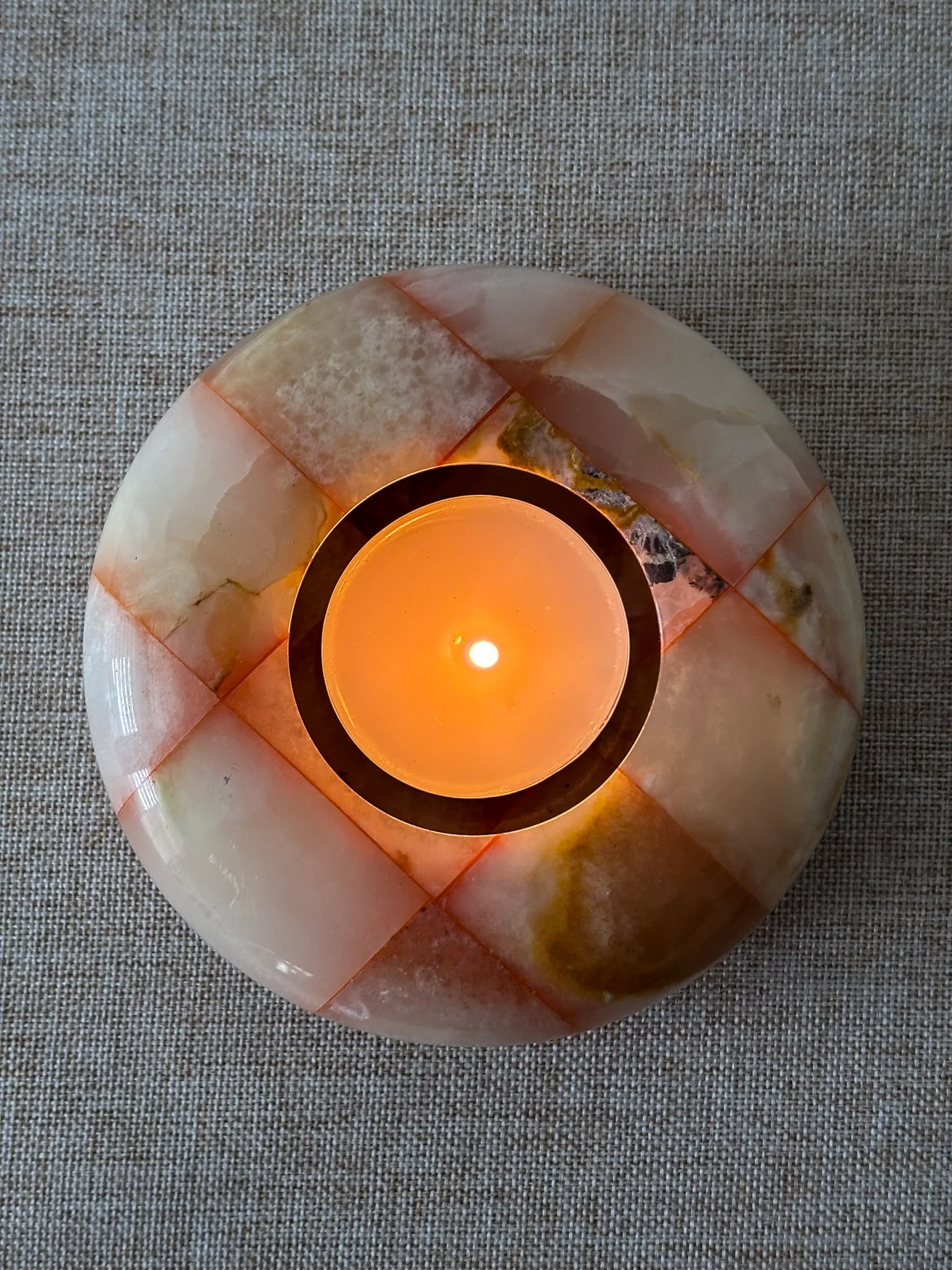 Checked Onyx Tea-Light Dish / Ashtray - Image 6