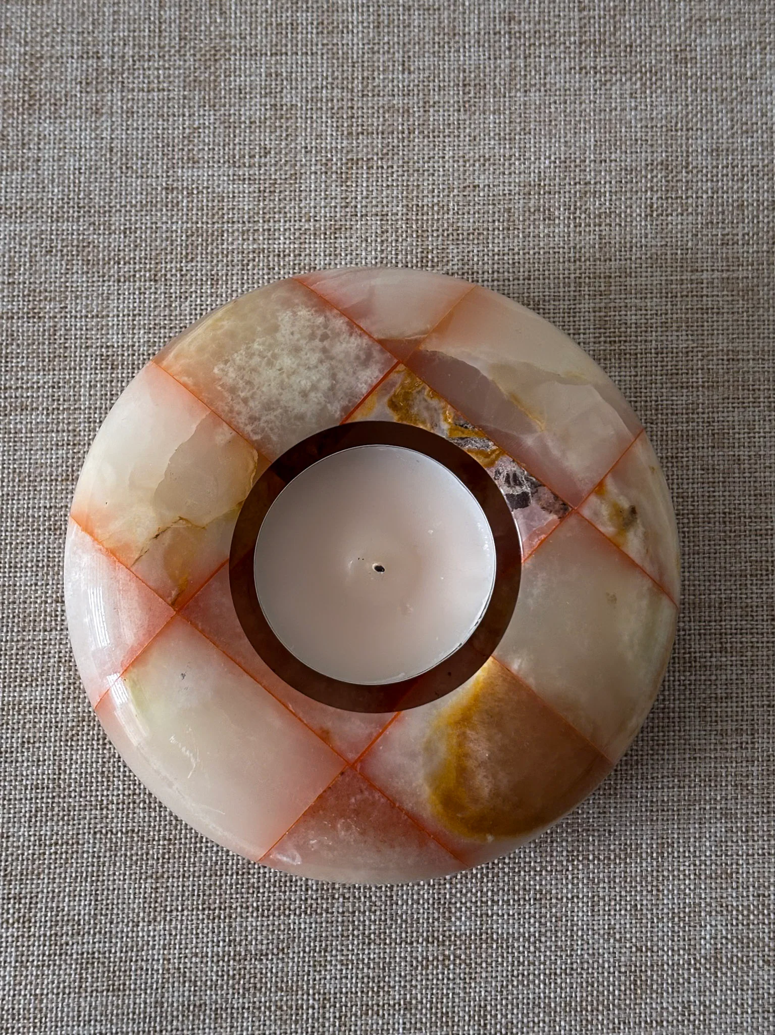 Checked Onyx Tea-Light Dish / Ashtray - Image 7