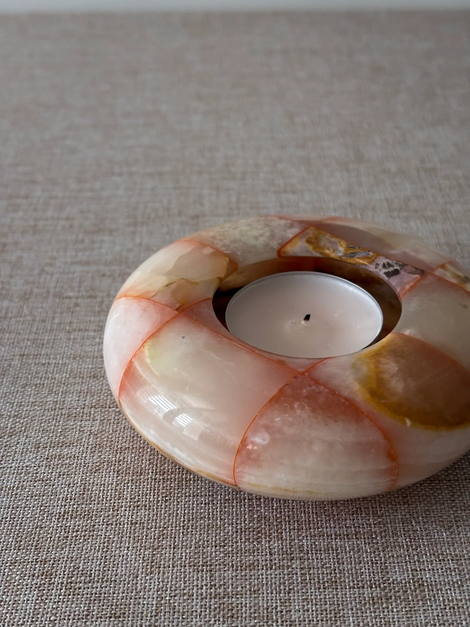 Checked Onyx Tea-Light Dish / Ashtray - Image 8