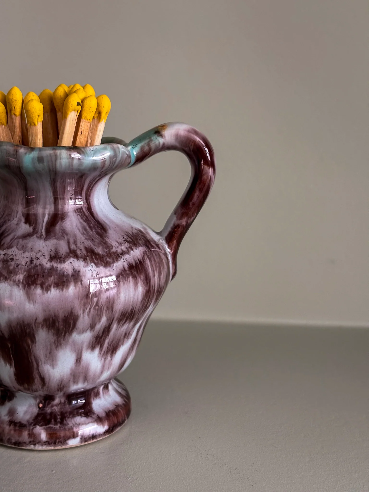 Glaze Ceramic Mini Jug Matchstick Holder - Image 3