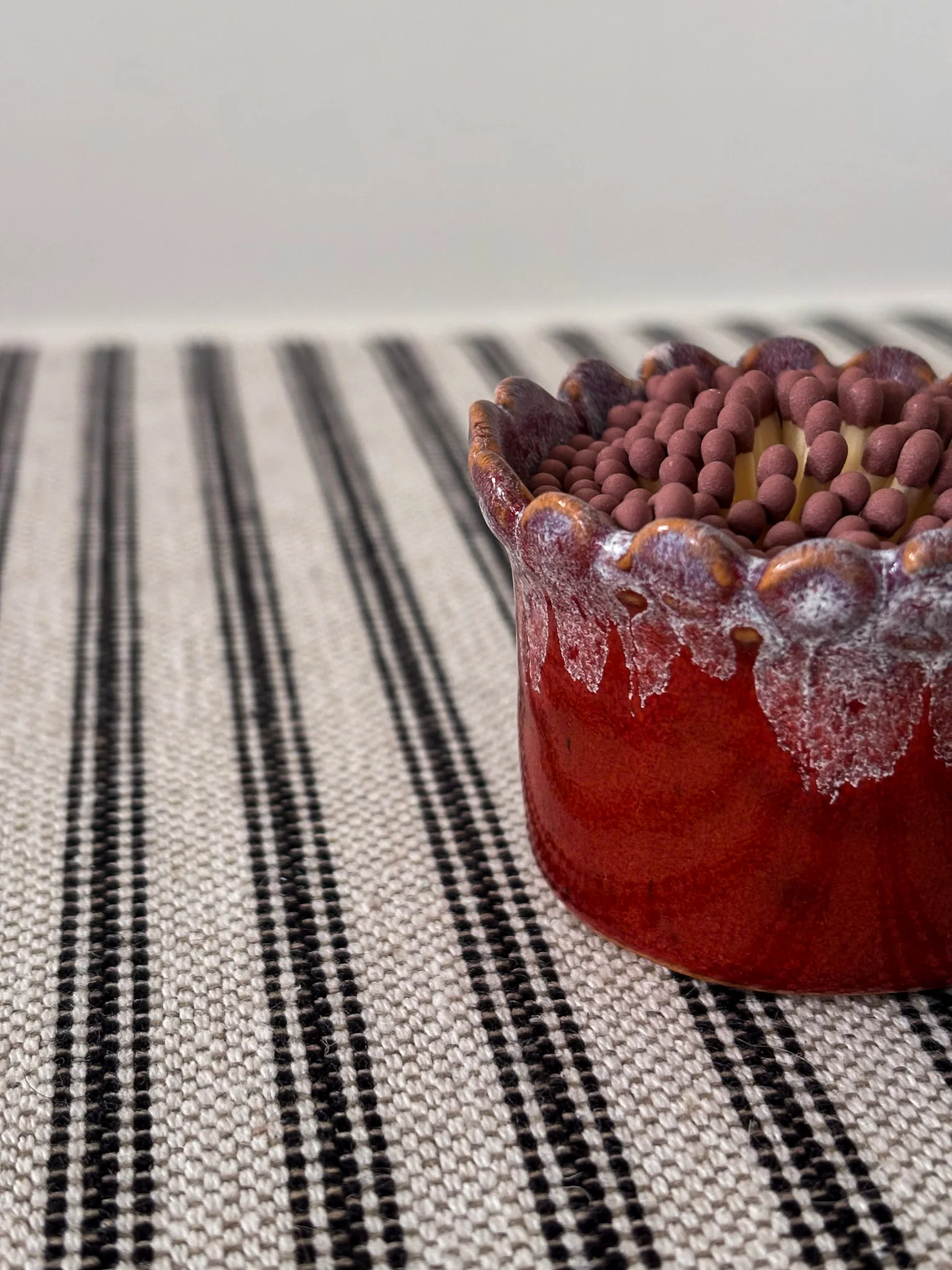 Handmade Drip-Glaze Matchstick Pot - Image 4