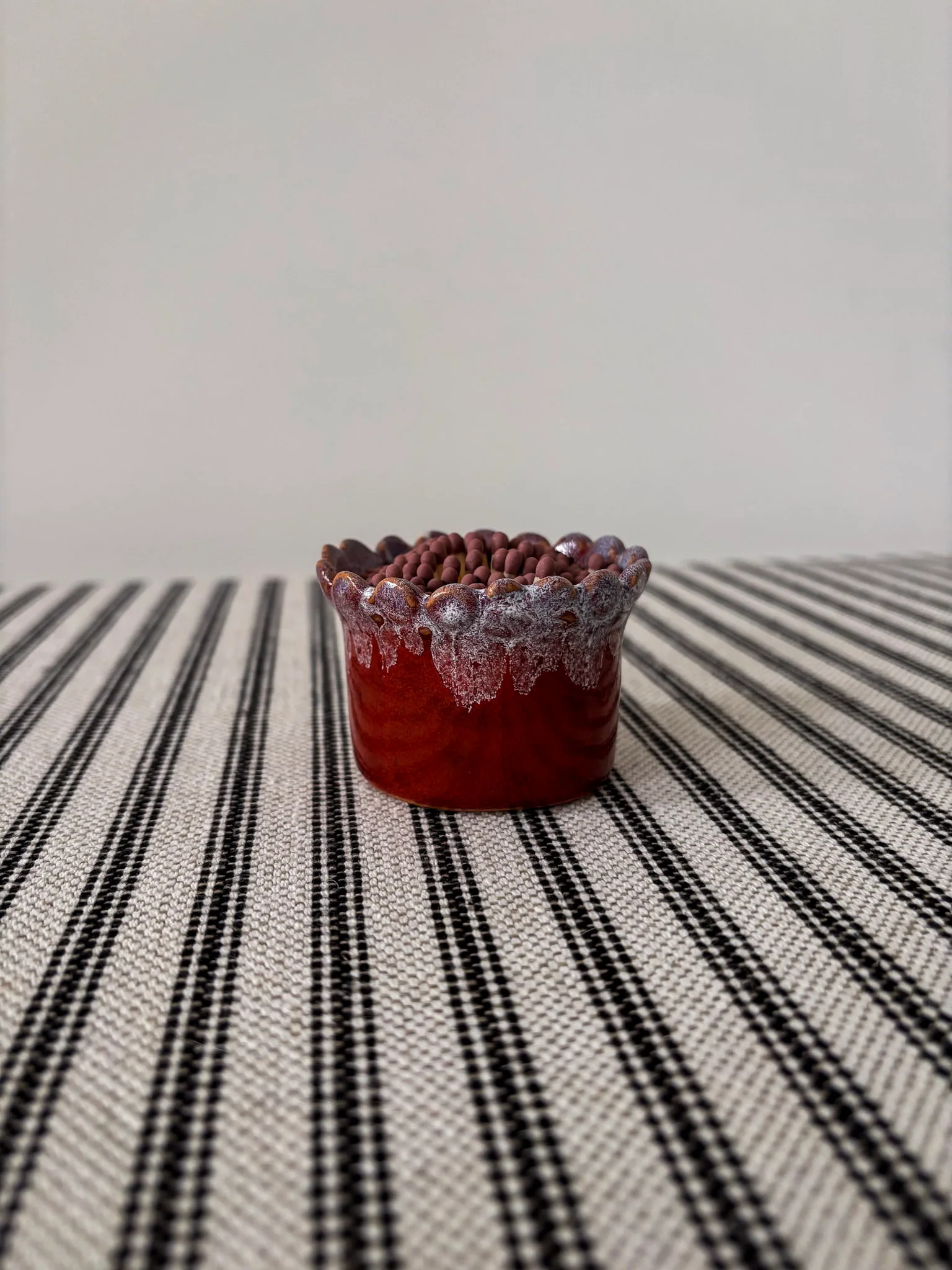 Handmade Drip-Glaze Matchstick Pot - Image 5