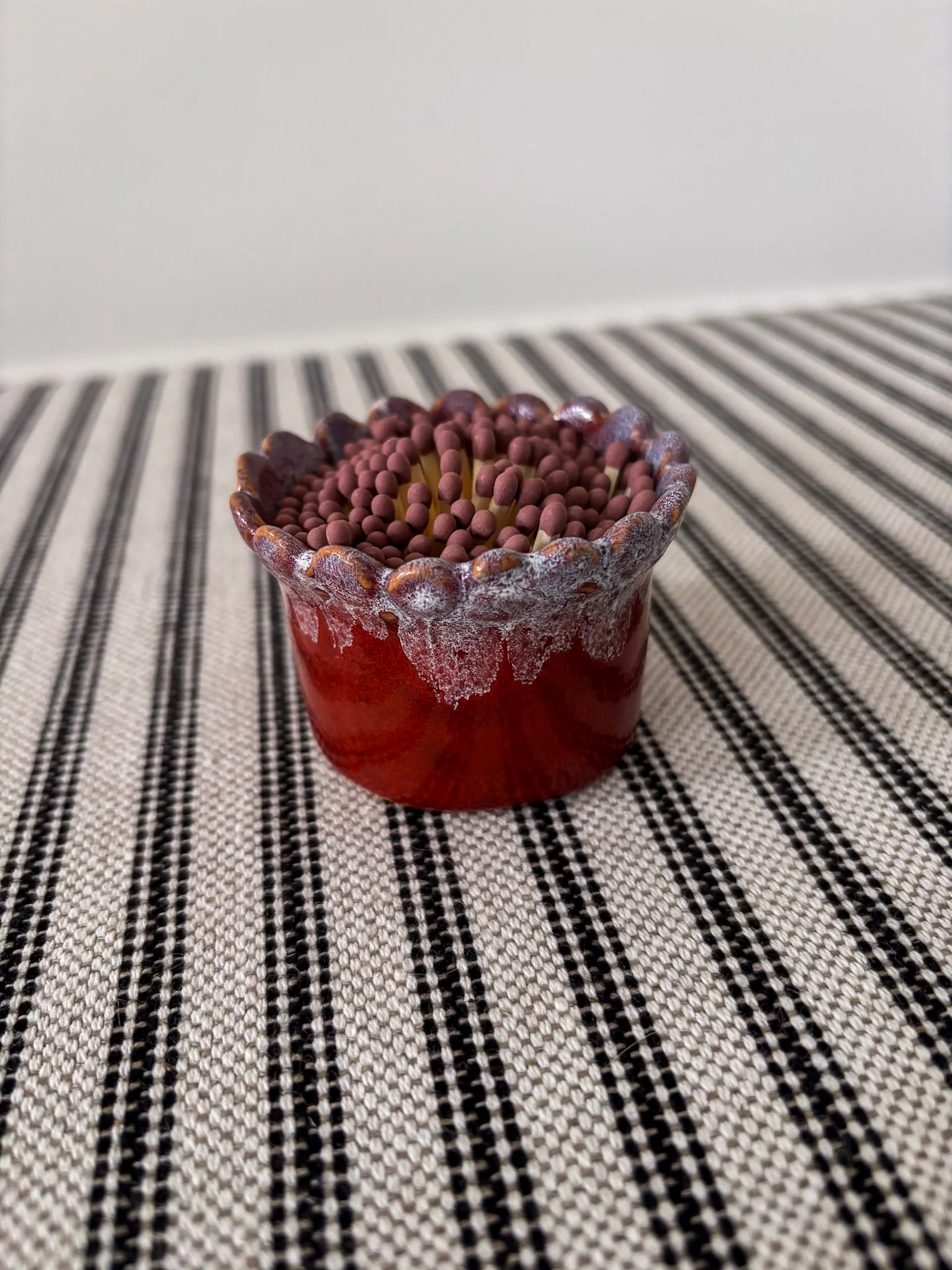 Handmade Drip-Glaze Matchstick Pot - Image 6