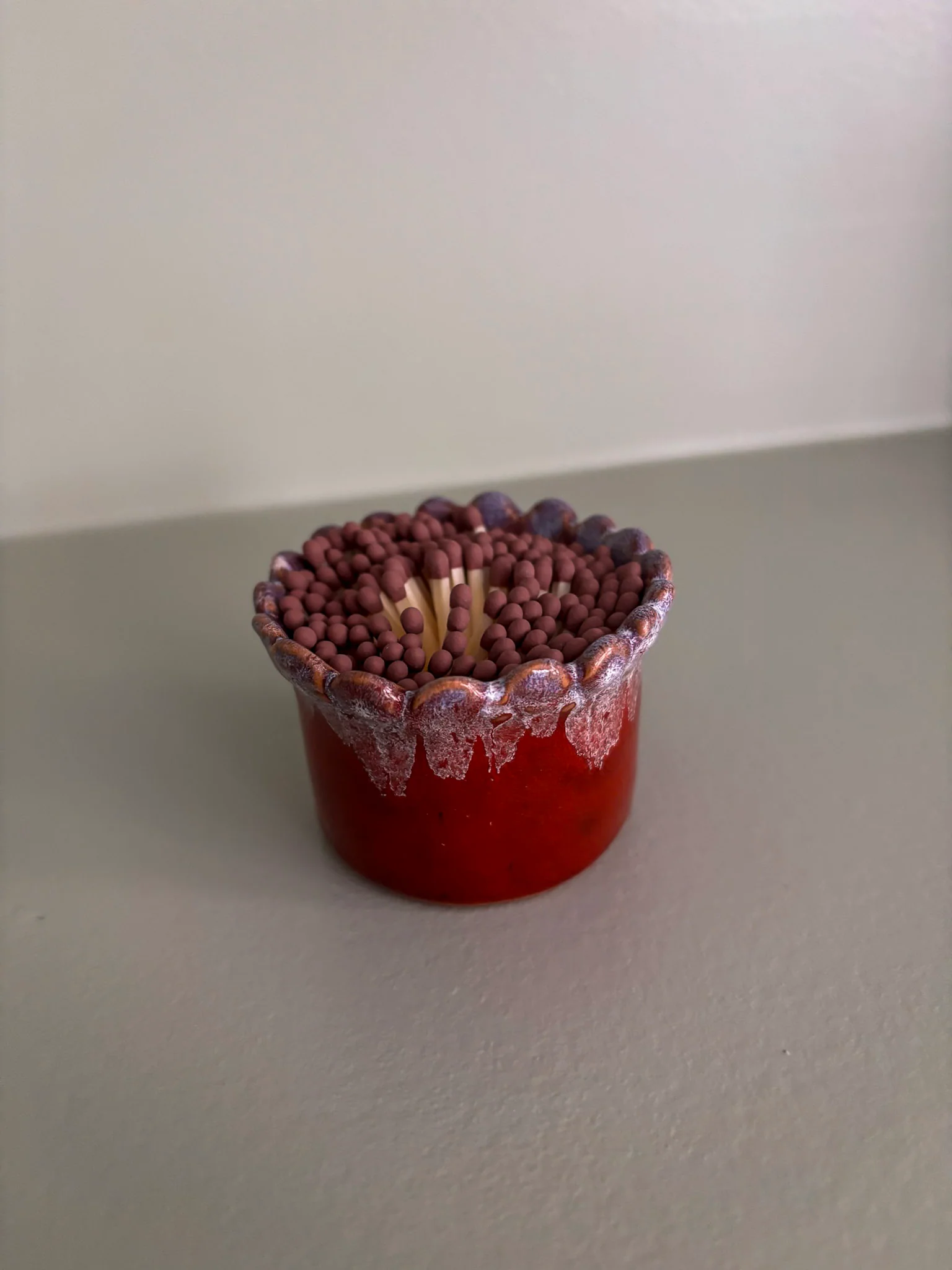 Handmade Drip-Glaze Matchstick Pot - Image 7
