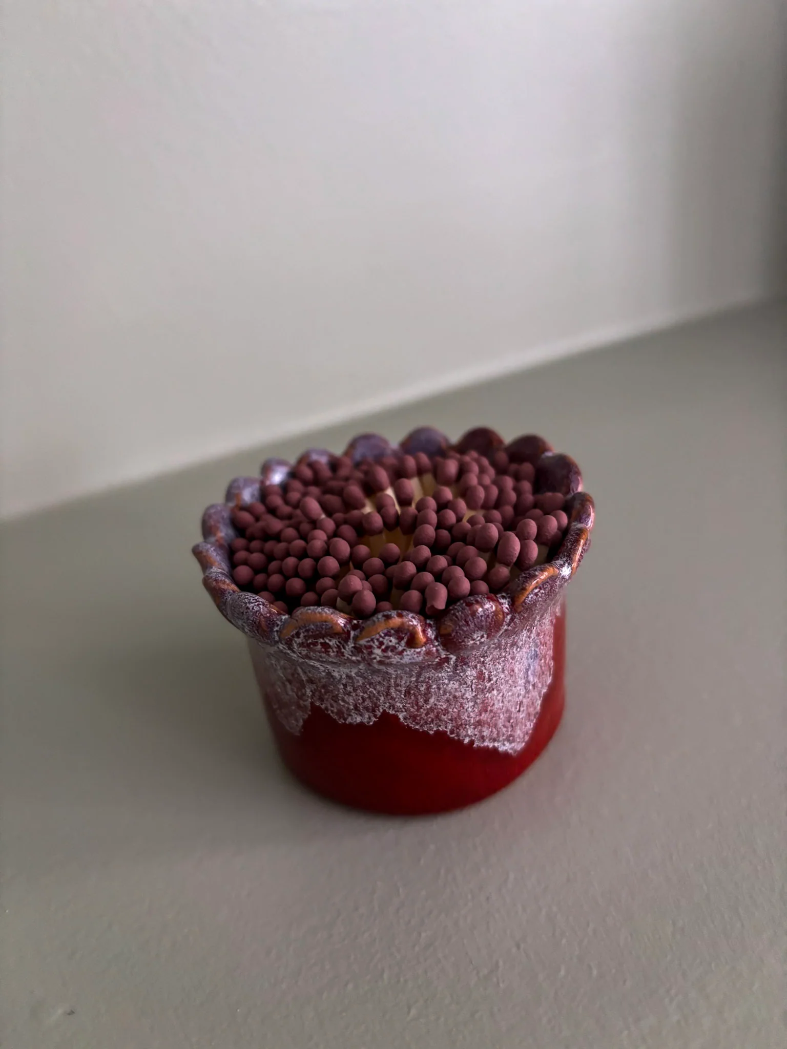 Handmade Drip-Glaze Matchstick Pot - Image 9