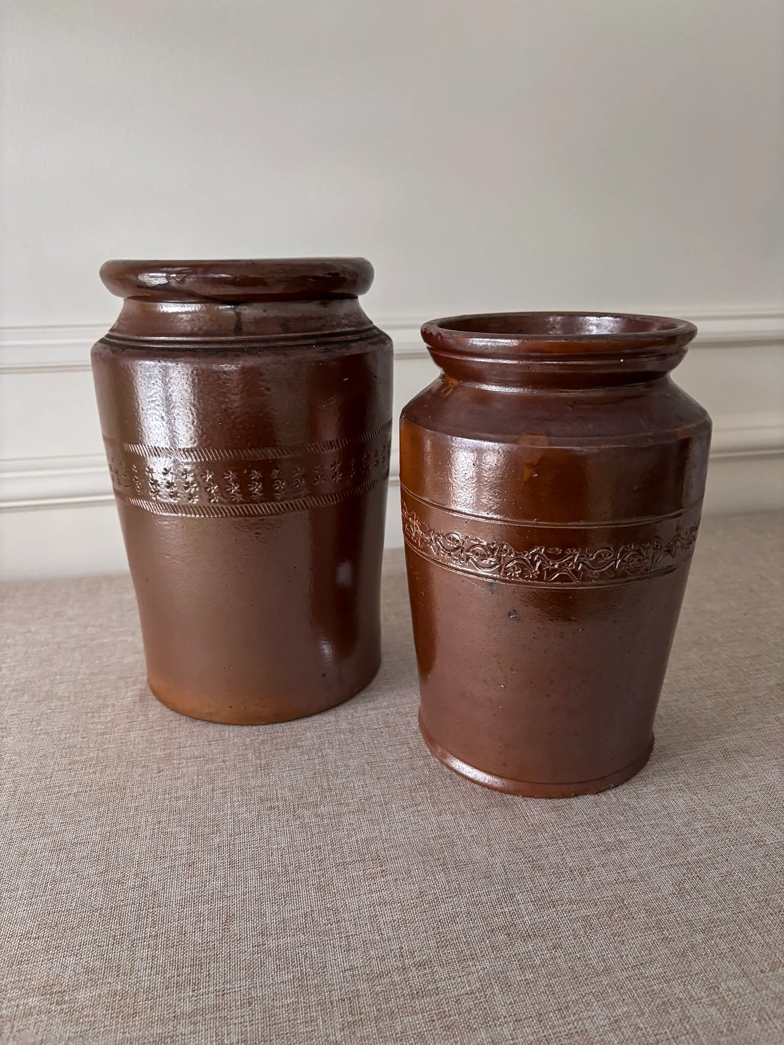 Large Brown Saltware Vase - Image 5