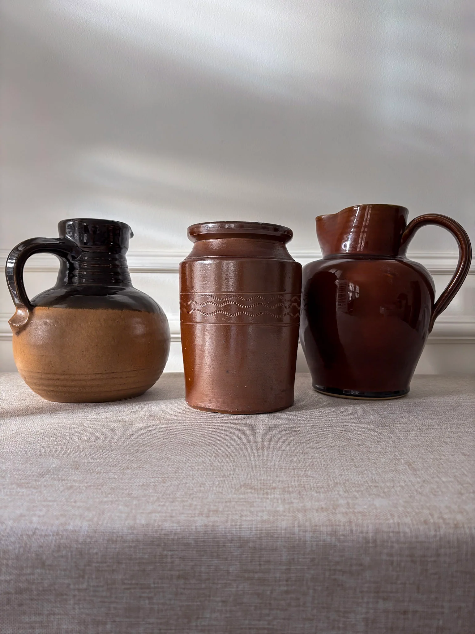 Large Brown Saltware Vase - Image 4