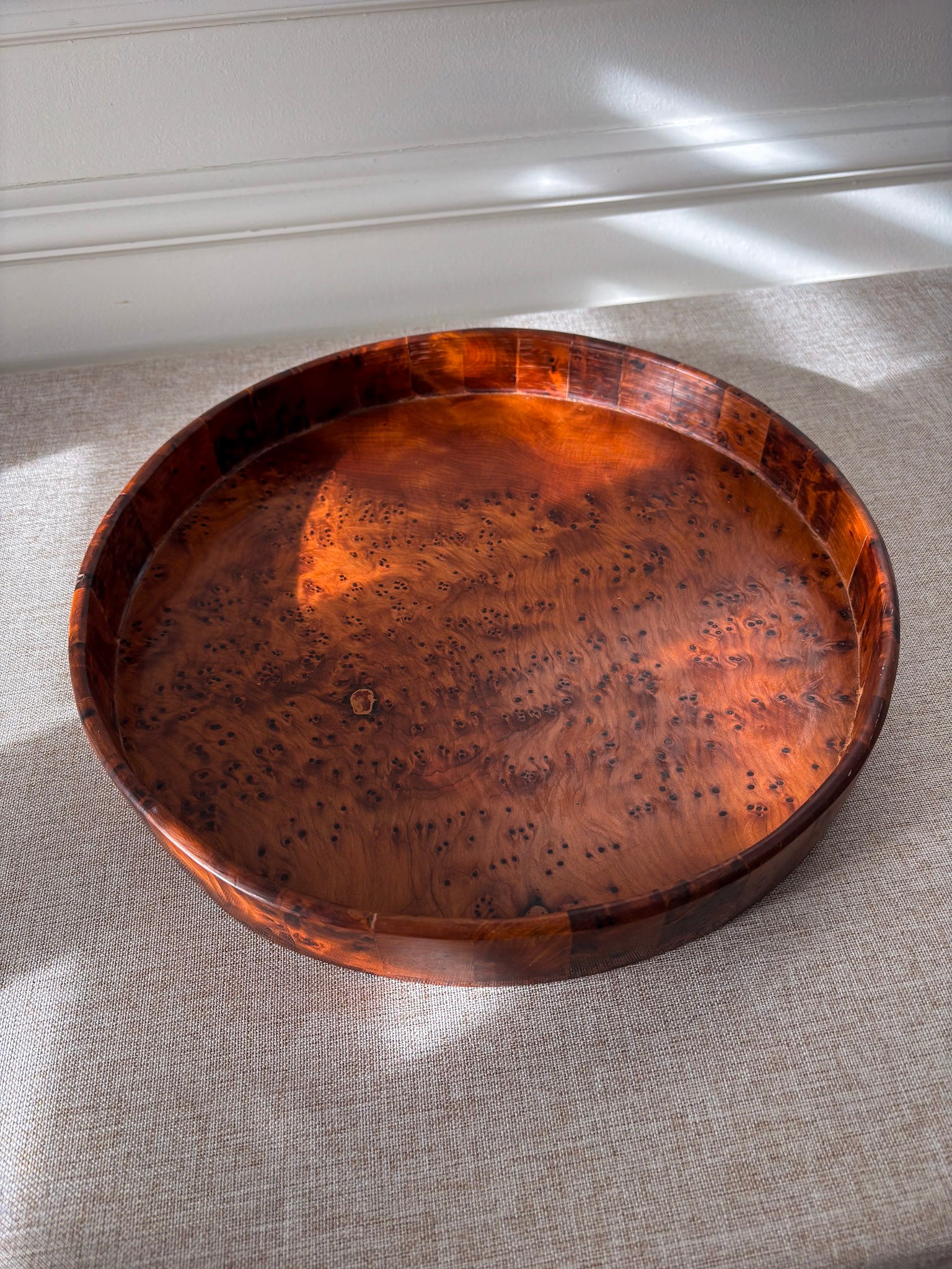 Large Burr Wood Decorative Tray - Image 3
