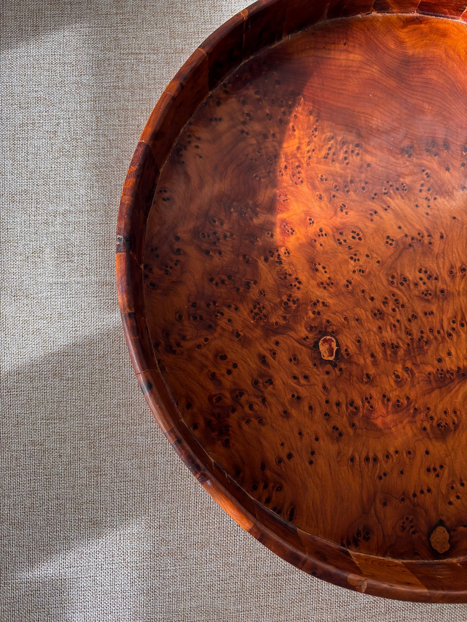 Large Burr Wood Decorative Tray - Image 4