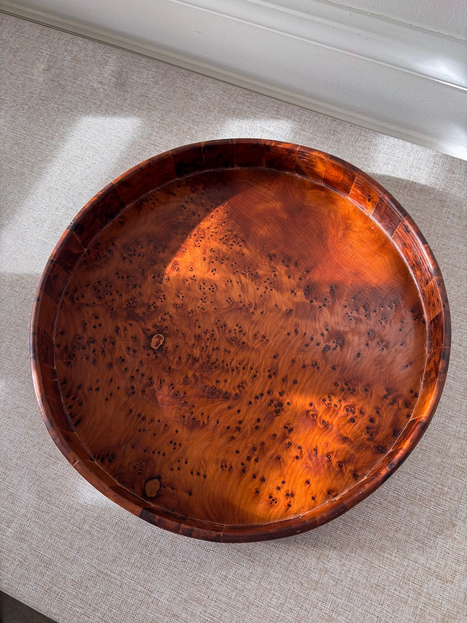 Large Burr Wood Decorative Tray - Image 5