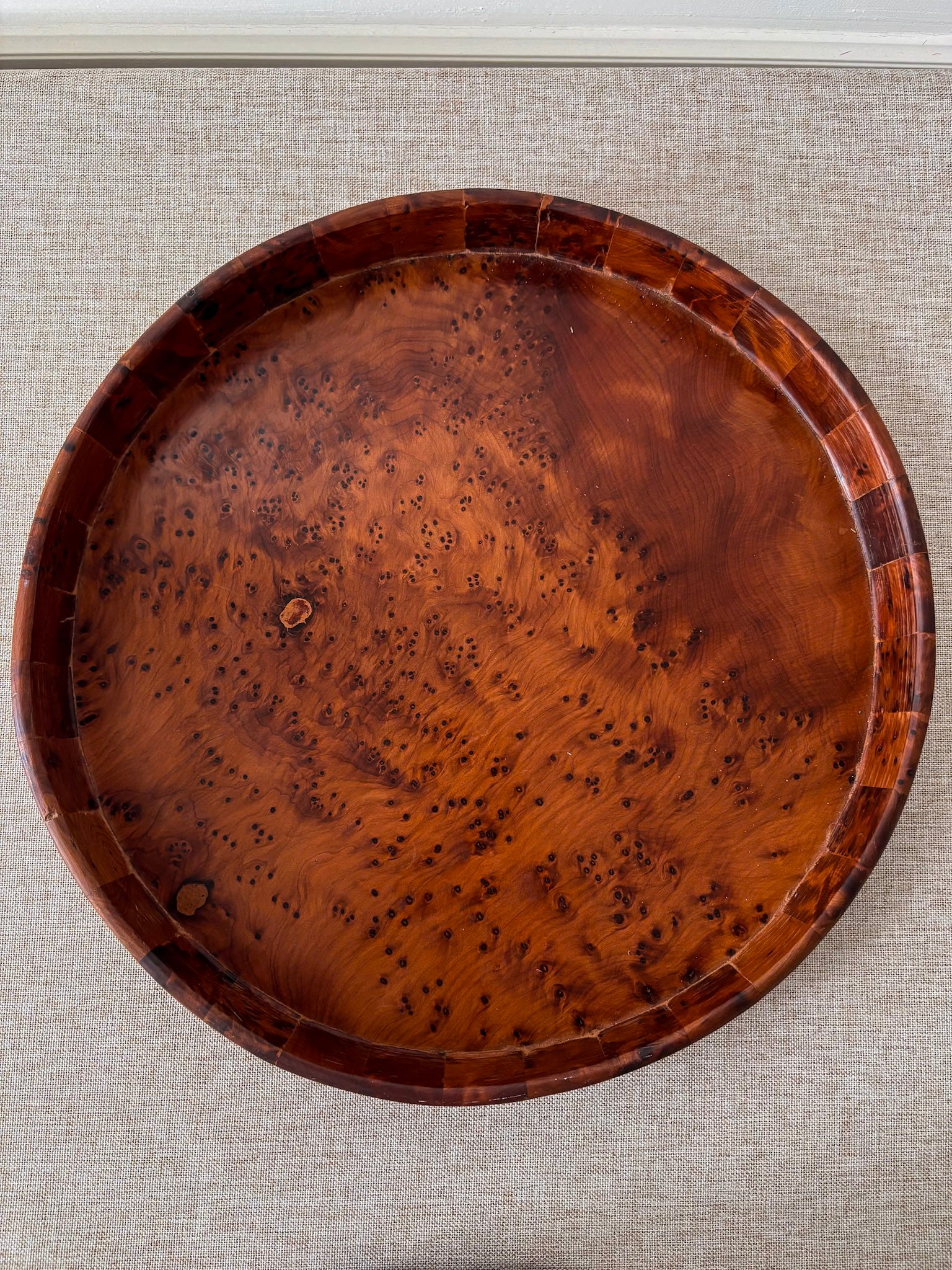 Large Burr Wood Decorative Tray - Image 7
