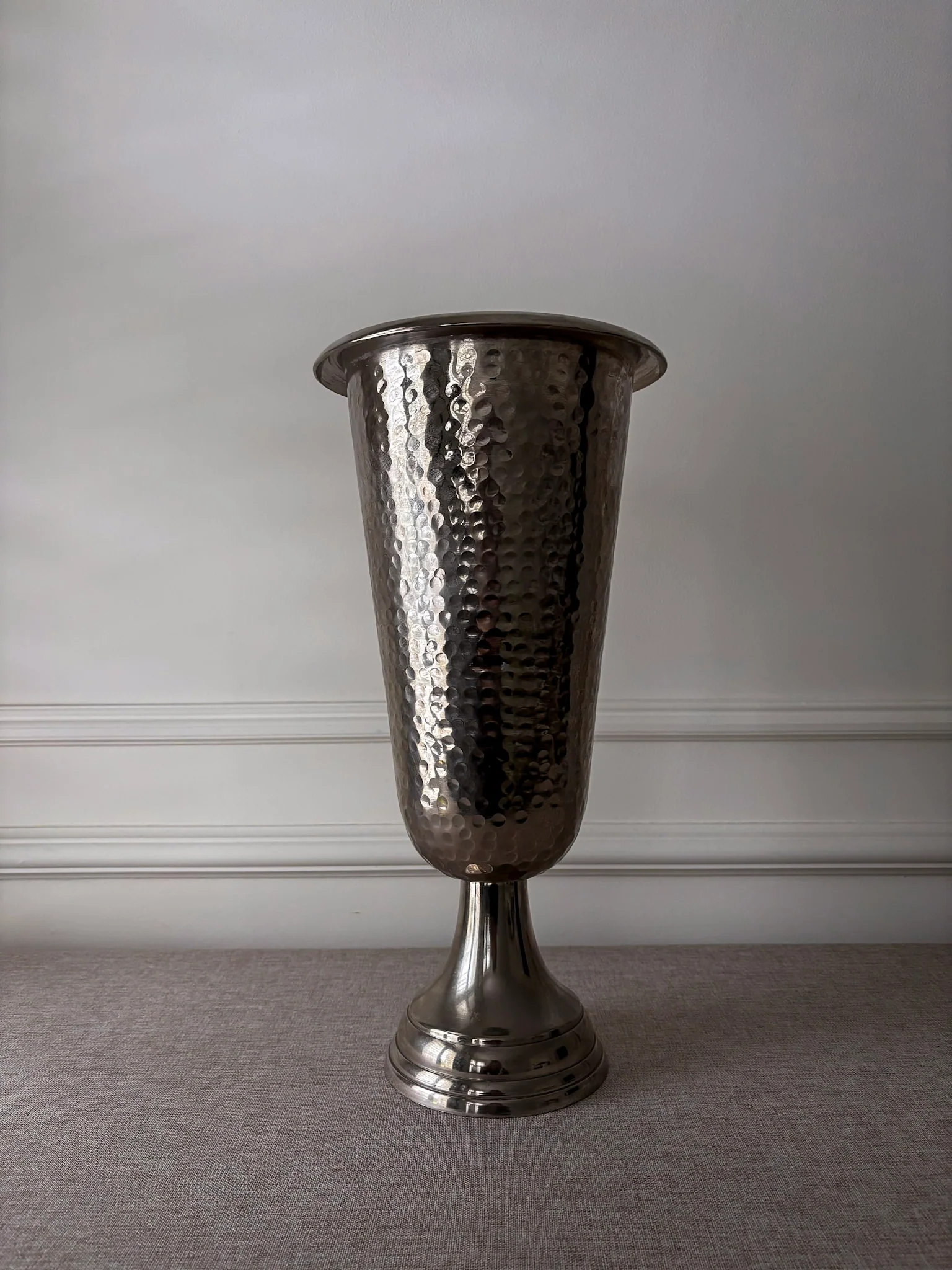 Large Hammered Italian Metal Vase