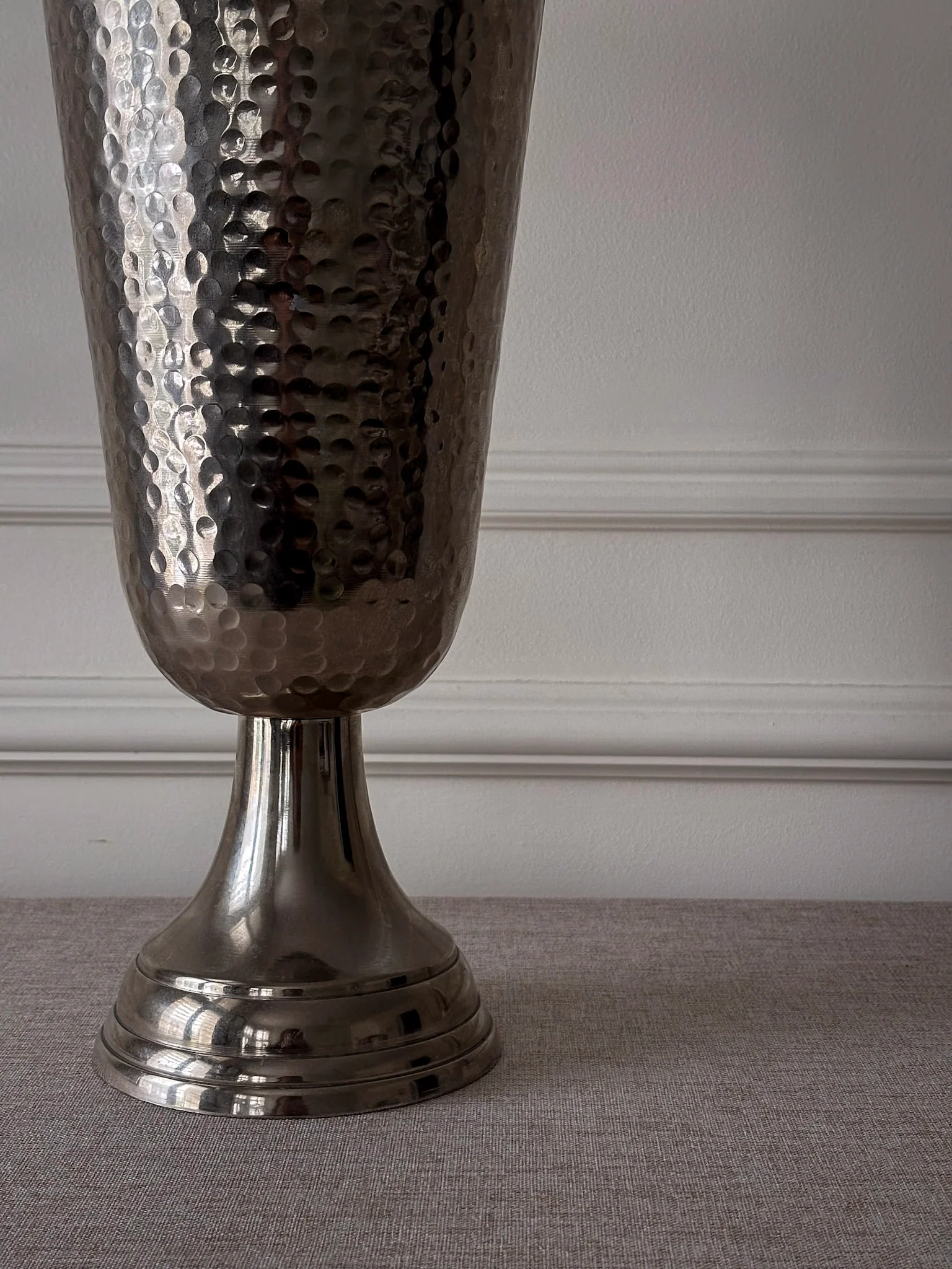 Large Hammered Italian Metal Vase - Image 2