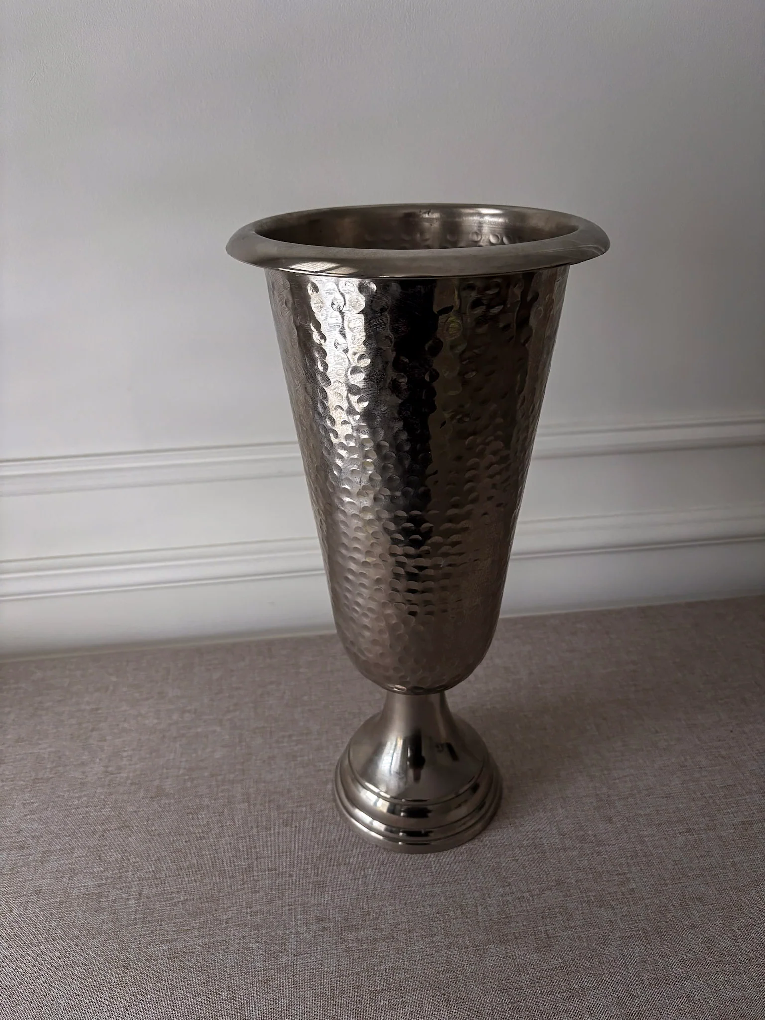 Large Hammered Italian Metal Vase - Image 3