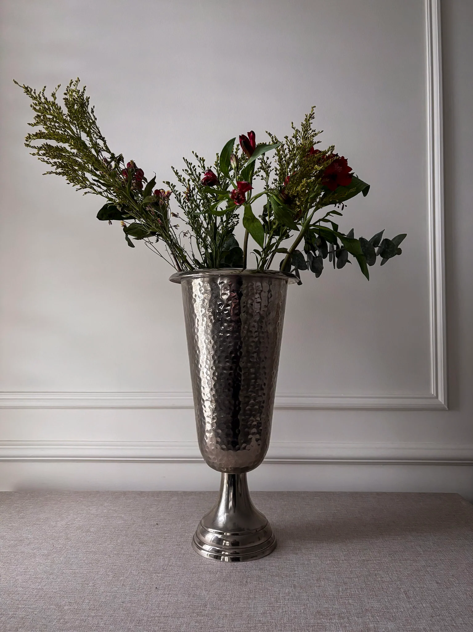 Large Hammered Italian Metal Vase - Image 4