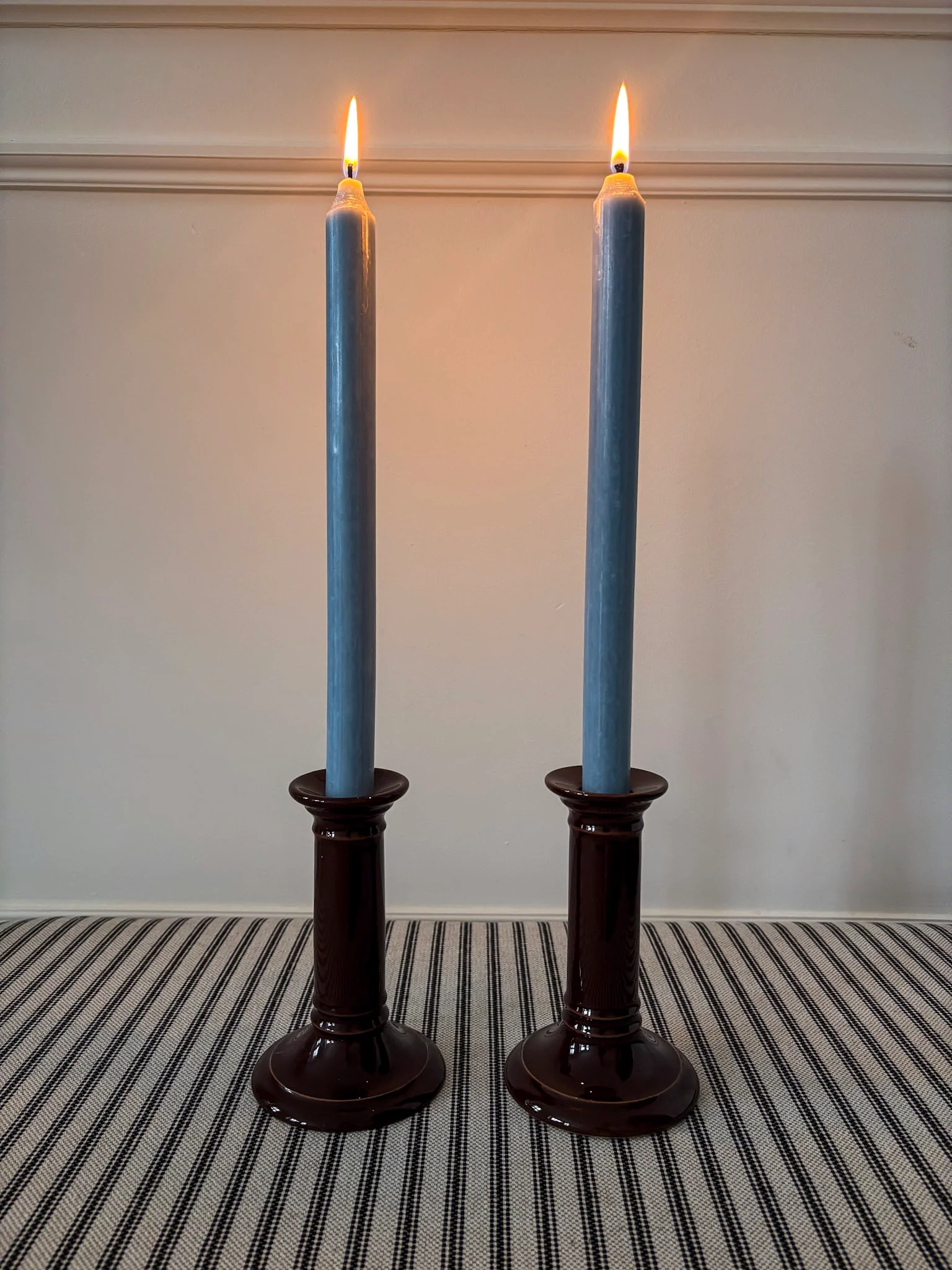 Mid-Century Brown Ceramic Candlestick Holders - Image 11