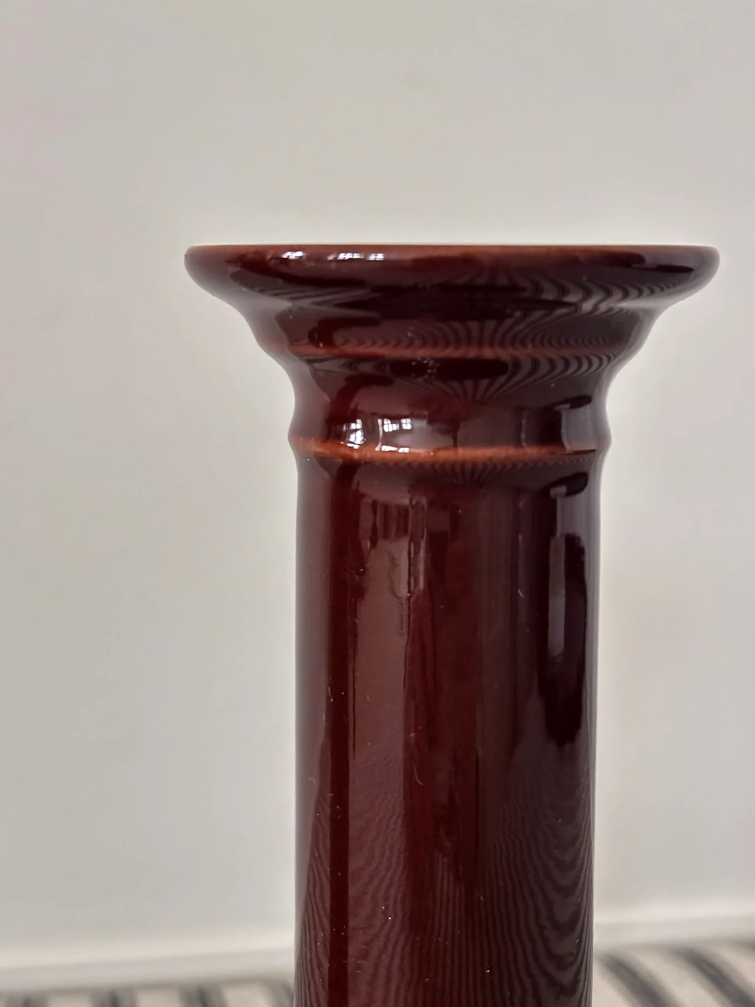 Mid-Century Brown Ceramic Candlestick Holders - Image 6