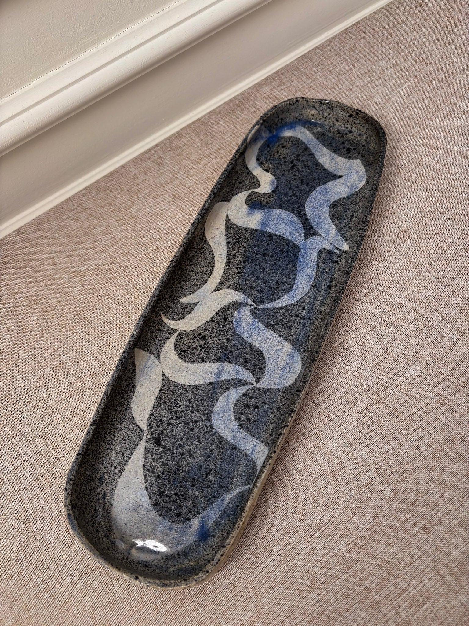 Mid Century Studio Pottery Ribbon Tray/ Plate - Image 4