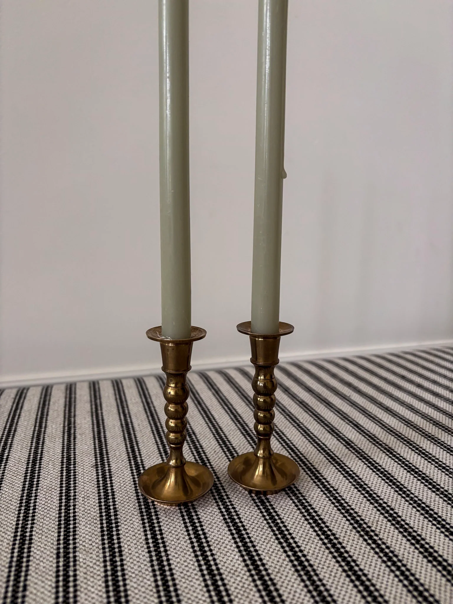 Mini Brass Taper Bobbin Stem Candlestick Holders - Image 6