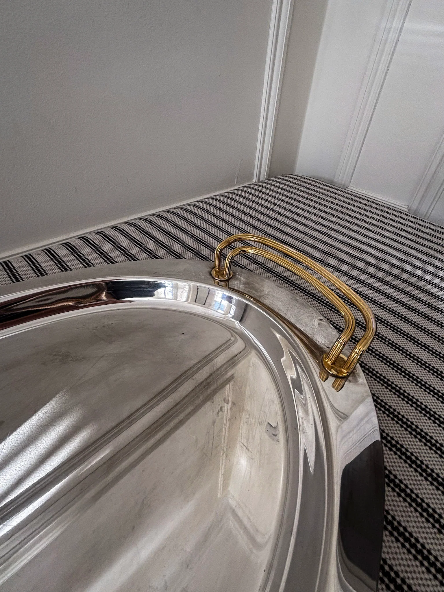 Mixed Metal Oval Decorative Tray - Image 3