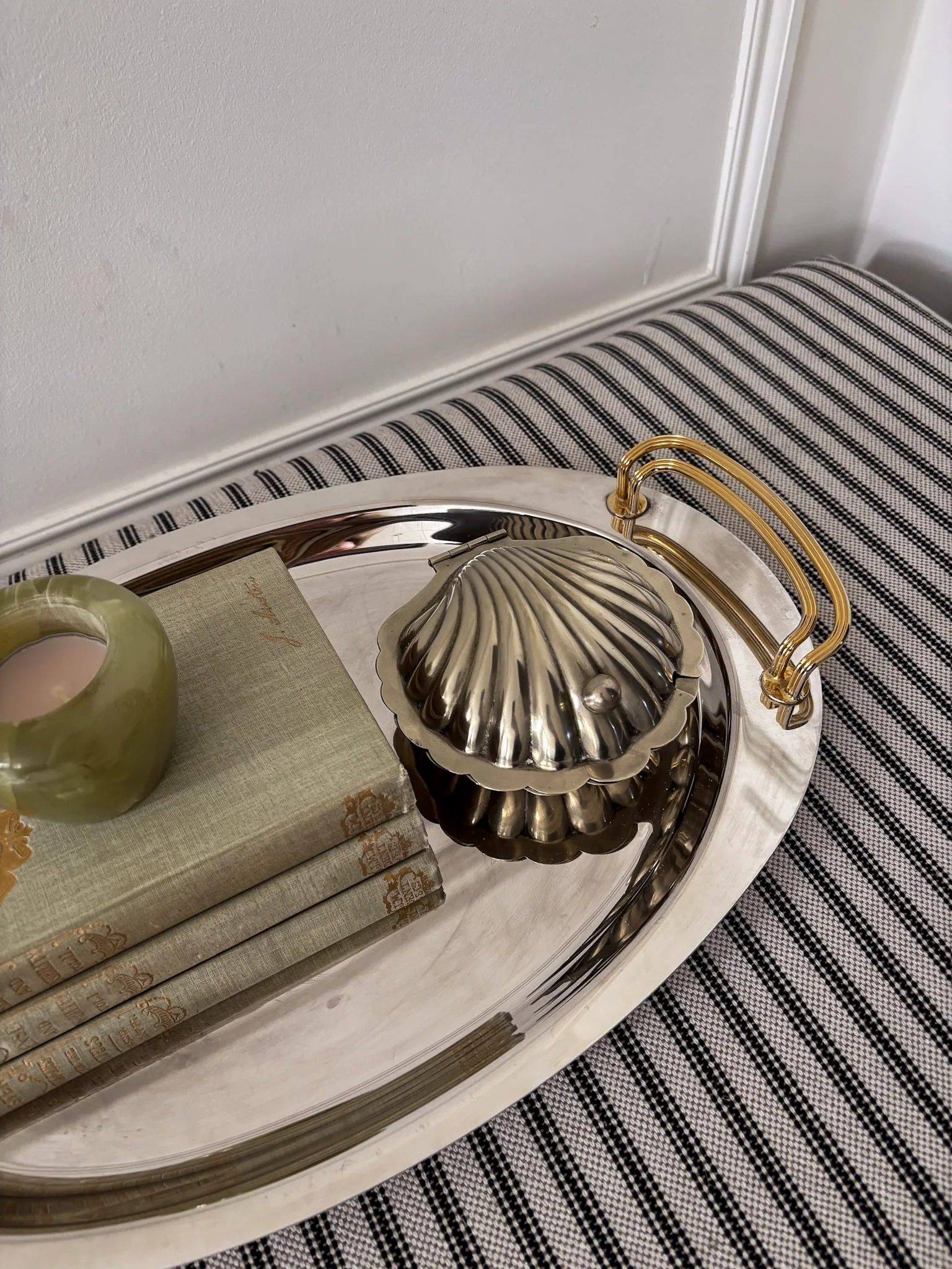 Mixed Metal Oval Decorative Tray - Image 4