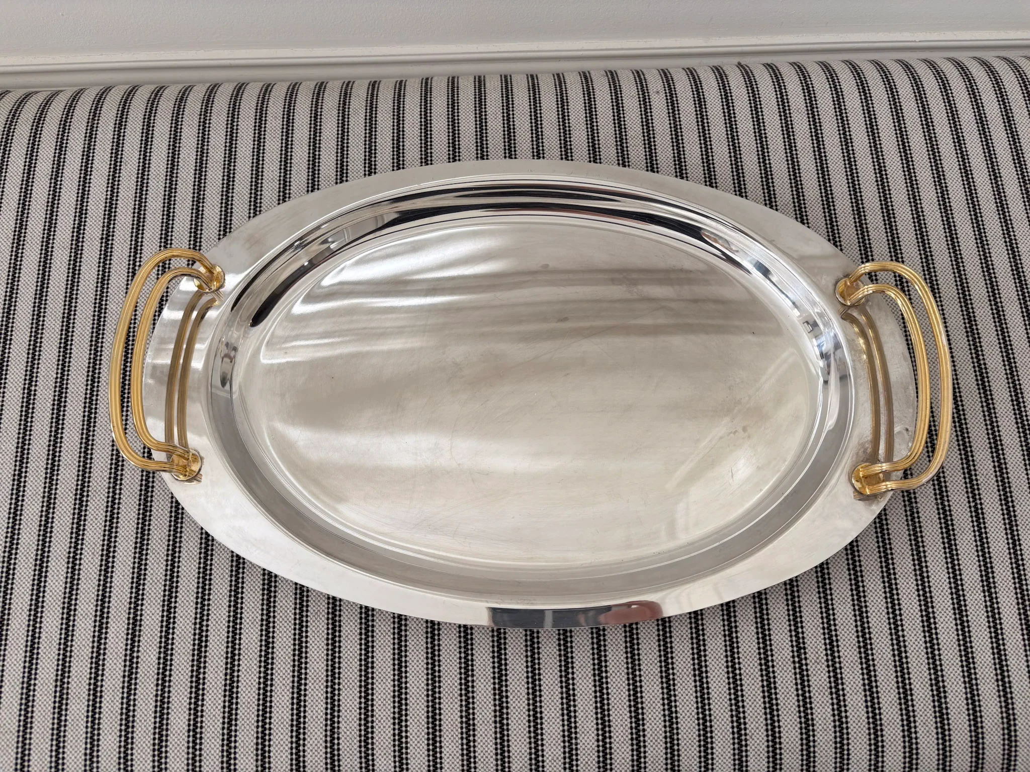 Mixed Metal Oval Decorative Tray - Image 5