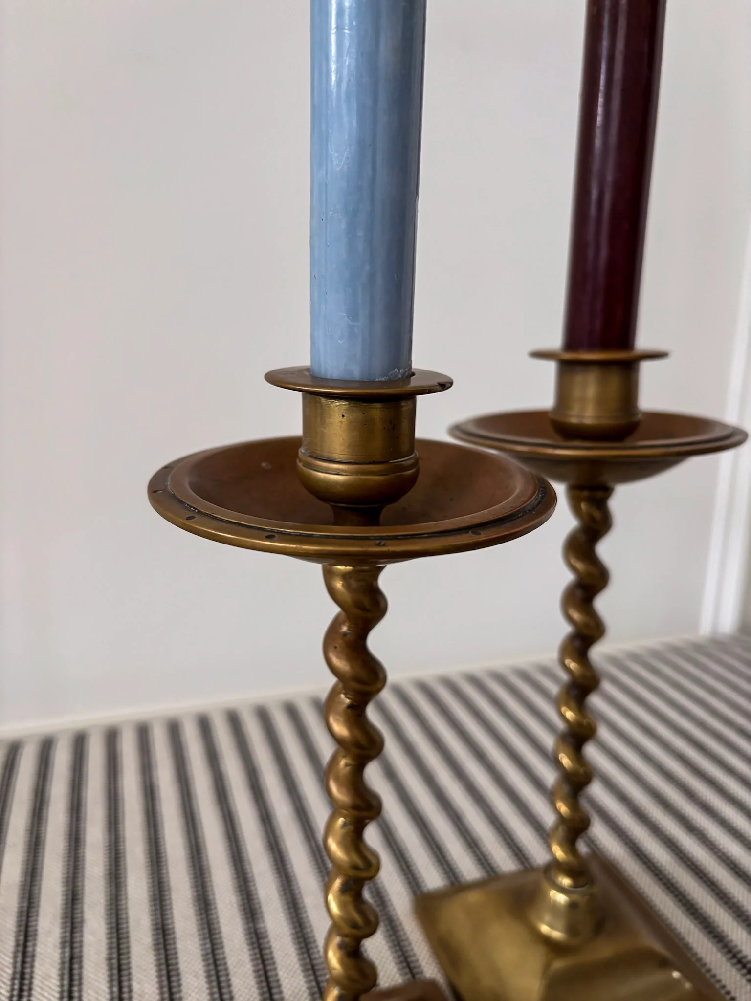 Pair of Mid-Century Brass Barley Twist Candlesticks - Image 6