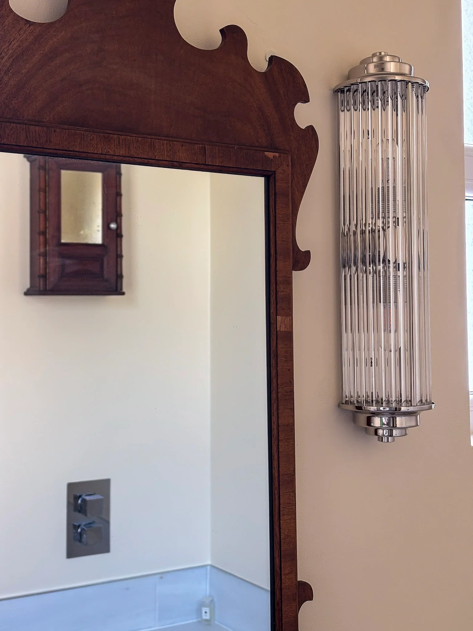 Reprodux Chippendale Revival Mirror | English Walnut Veneer Wall Mirror - Image 5
