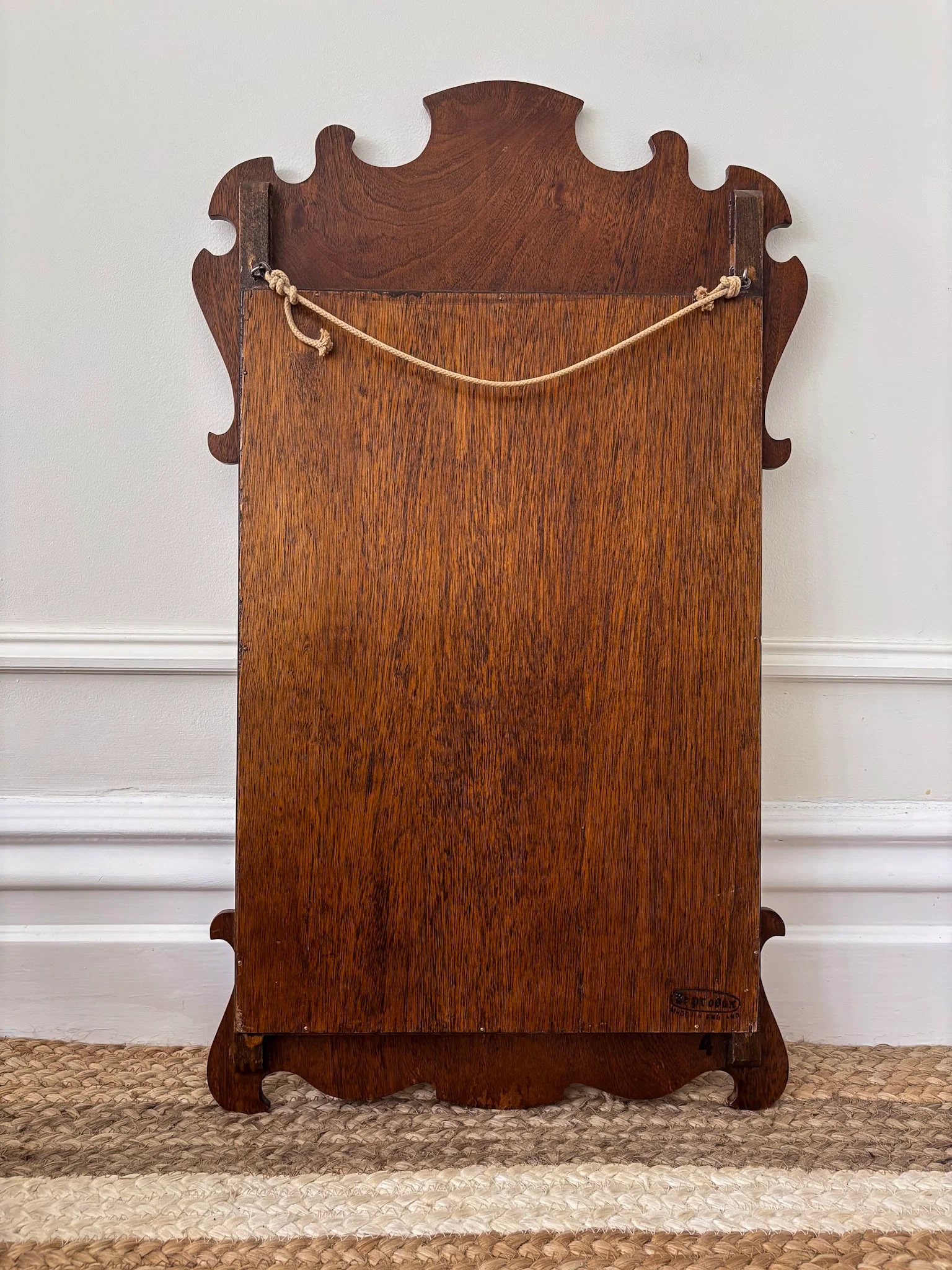 Reprodux Chippendale Revival Mirror | English Walnut Veneer Wall Mirror - Image 8