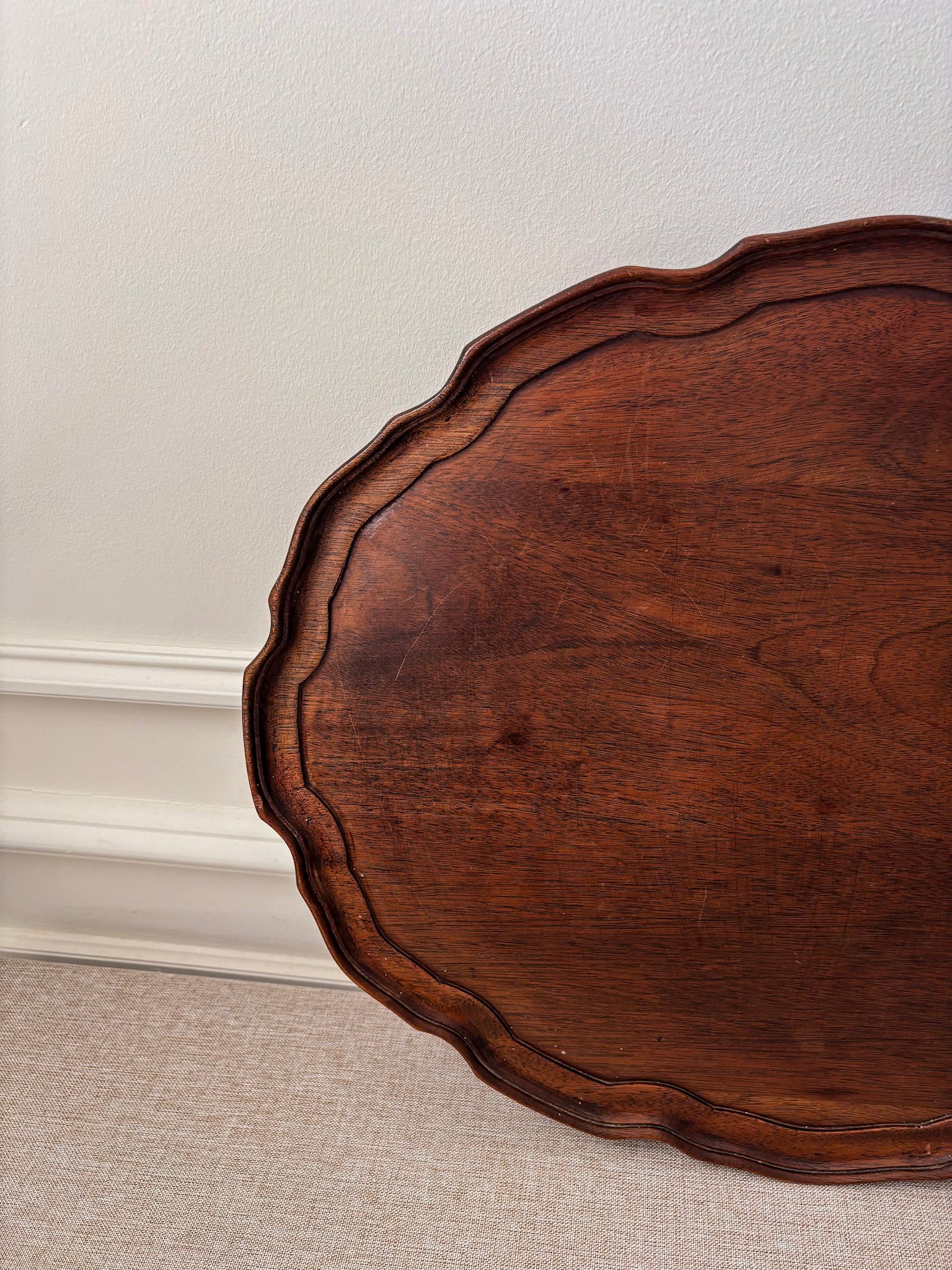 Scalloped Edge Wooden Serving/ Decorative Tray - Image 2