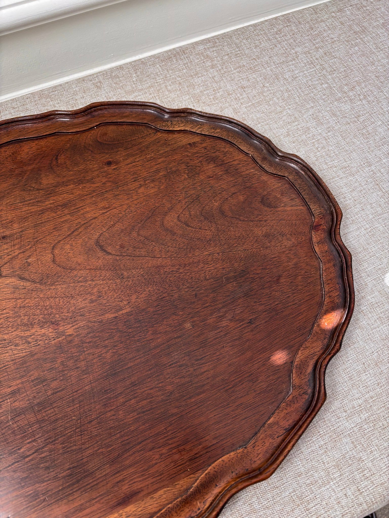 Scalloped Edge Wooden Serving/ Decorative Tray - Image 3