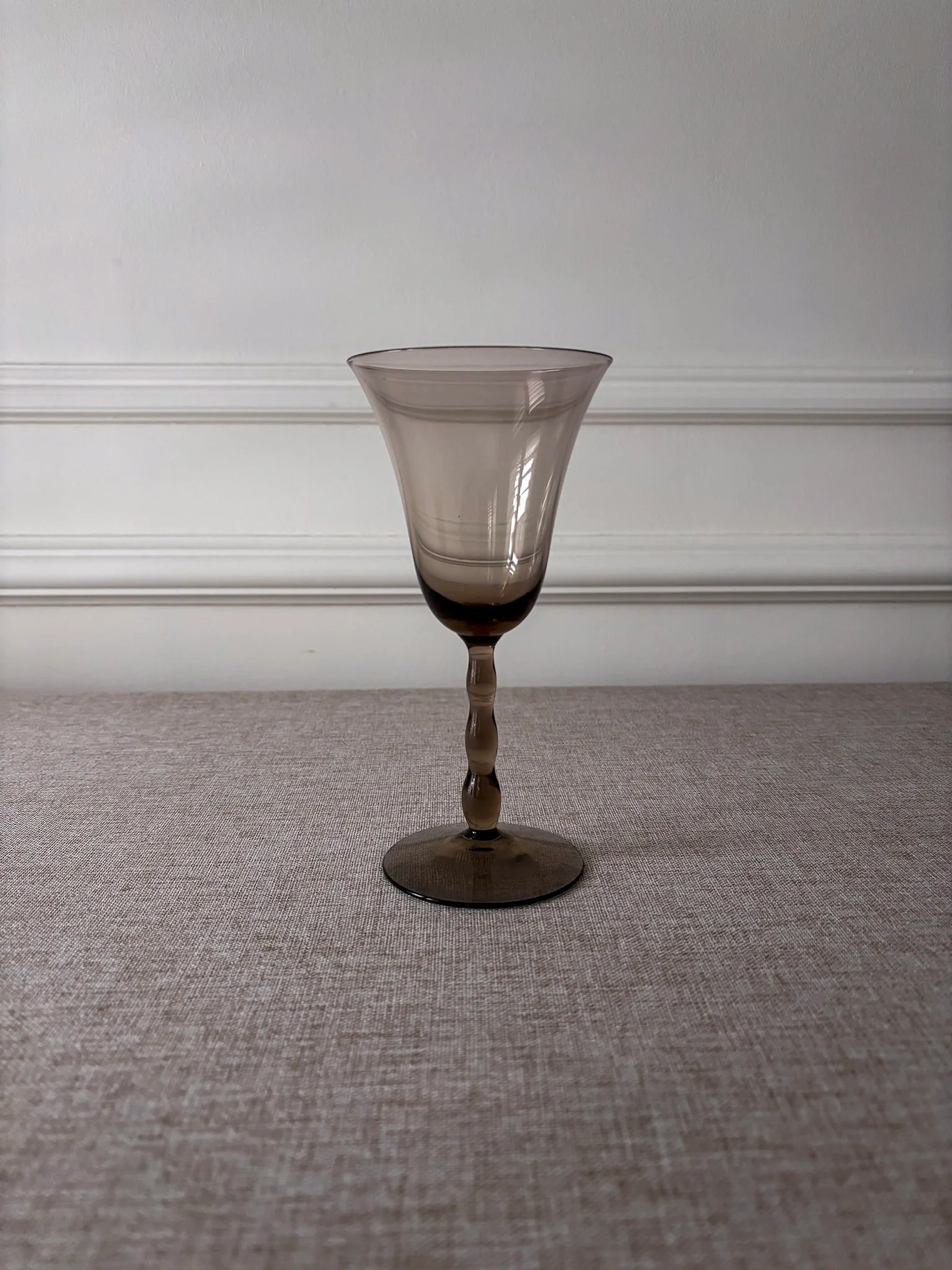 Set of 4 Orrefors “Astrid Sampe” Smoky Bobbin Stem Wine Glasses - Image 4
