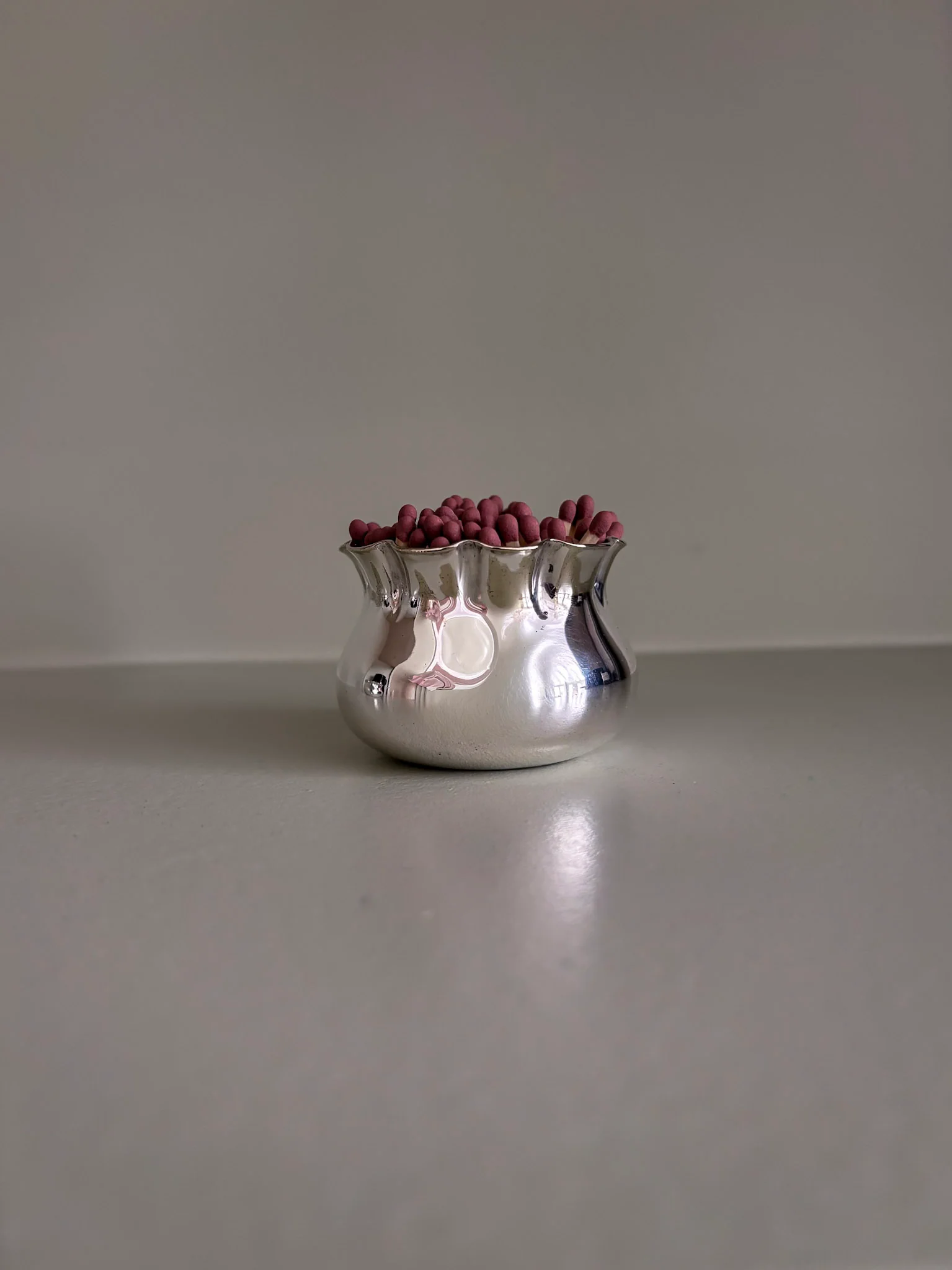 Silver Plate Matchstick Ruffle Edge Pot - Image 3
