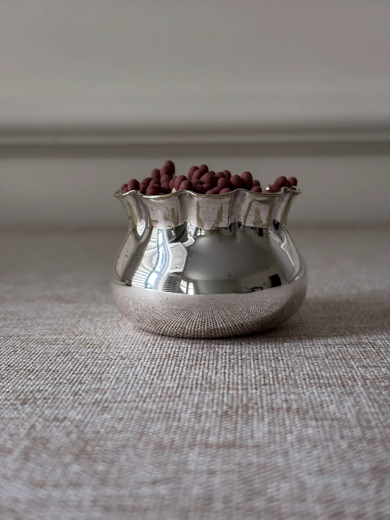Silver Plate Matchstick Ruffle Edge Pot - Image 4