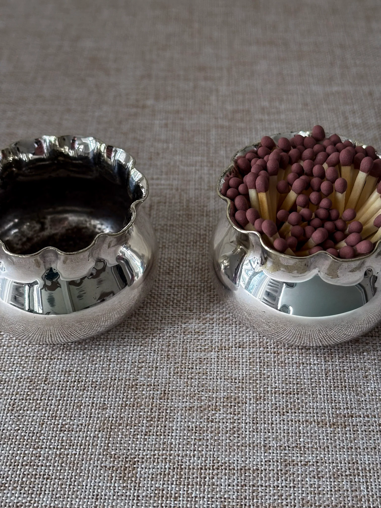 Silver Plate Matchstick Ruffle Edge Pot - Image 9