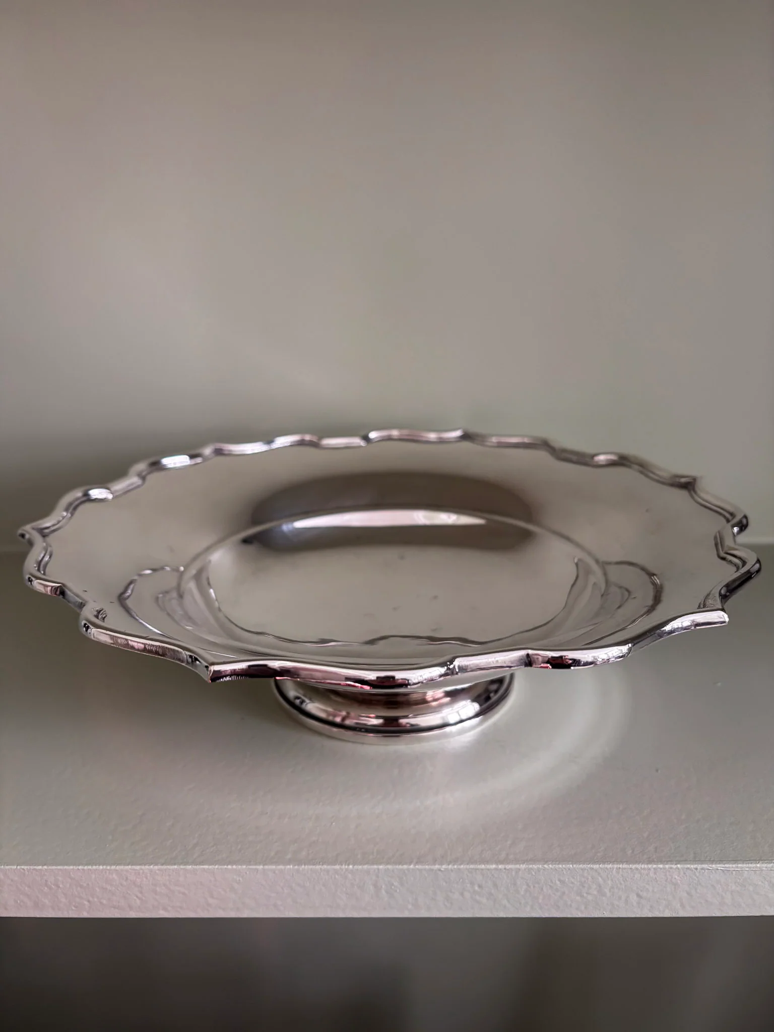 Silver Plate Scalloped Edge Tazza Pedestal Dish / Bowl - Image 2