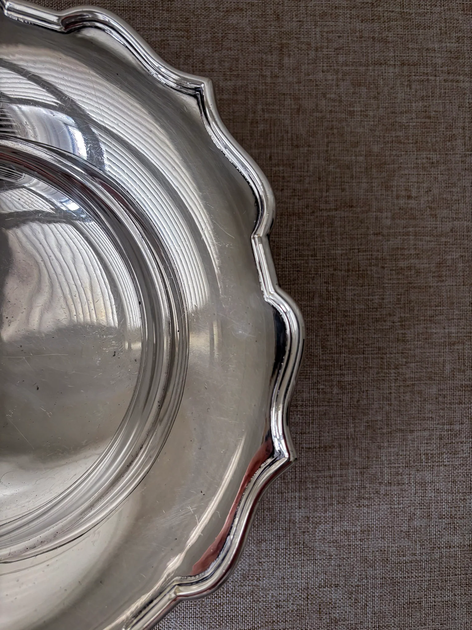 Silver Plate Scalloped Edge Tazza Pedestal Dish / Bowl - Image 6