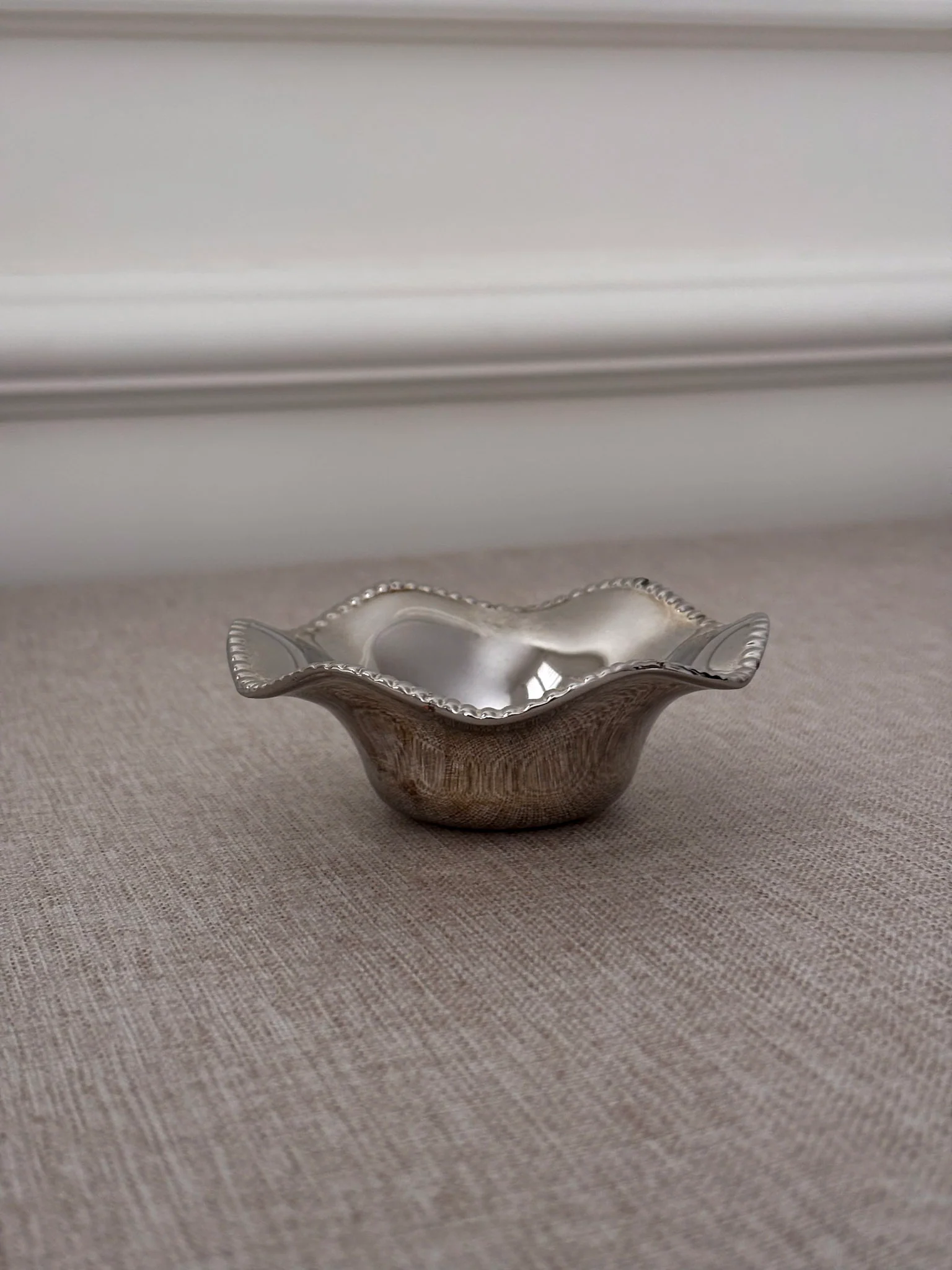 Silver-Plated Beaded Edge Trinket Bowl - Image 3