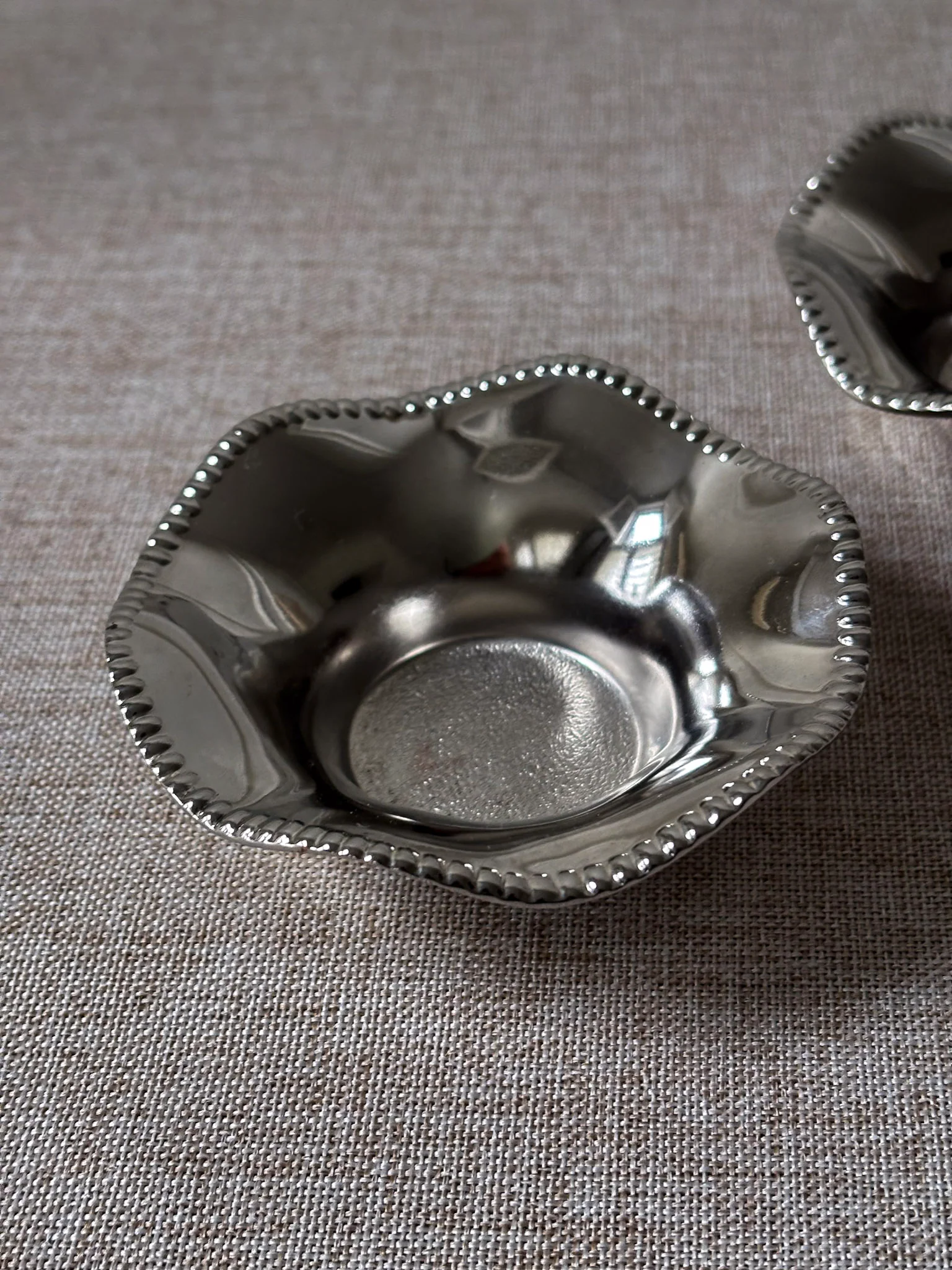 Silver-Plated Beaded Edge Trinket Bowl - Image 6